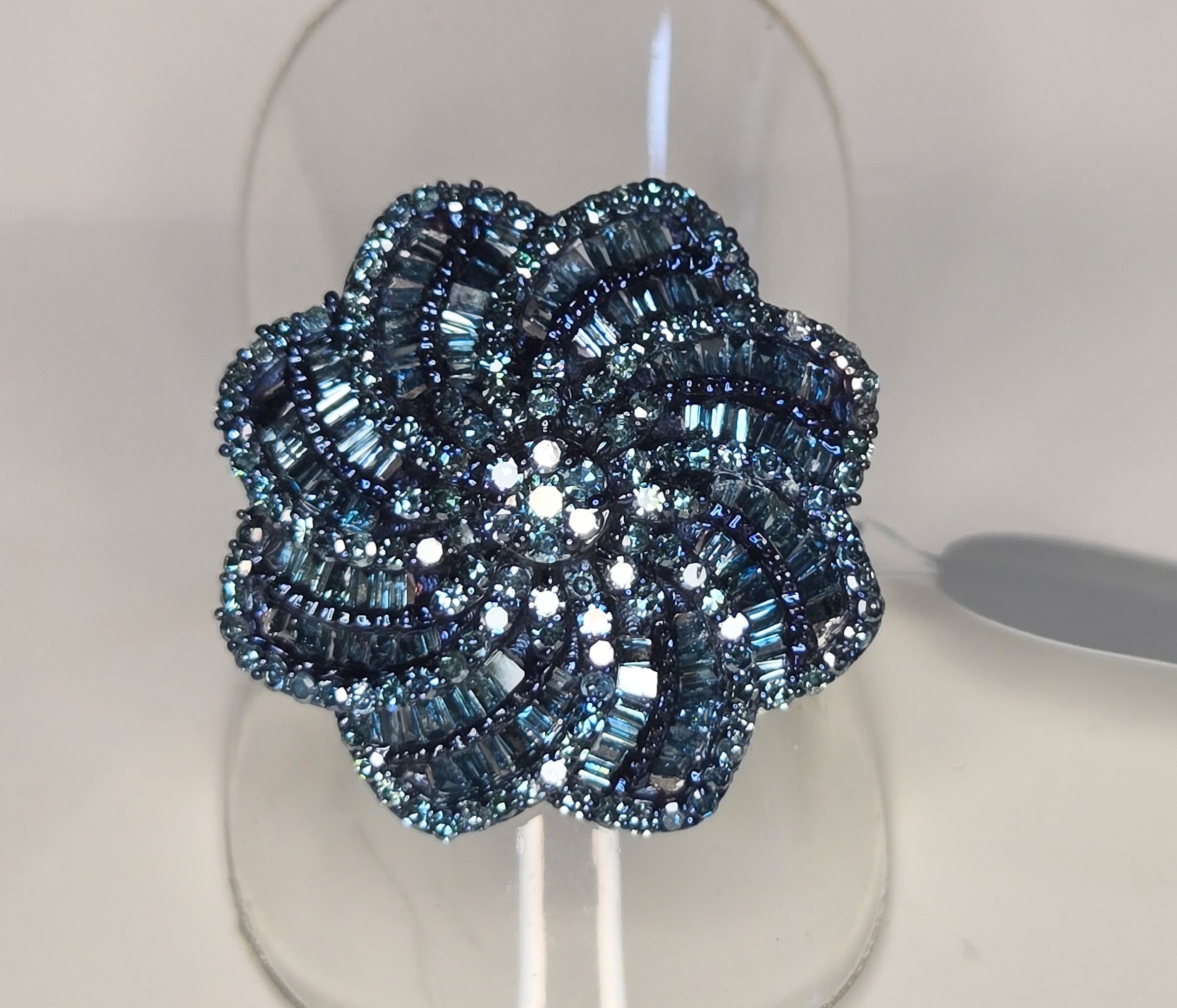 No Reserve 1.51 ct Natural Blue Diamond Ring Size 8