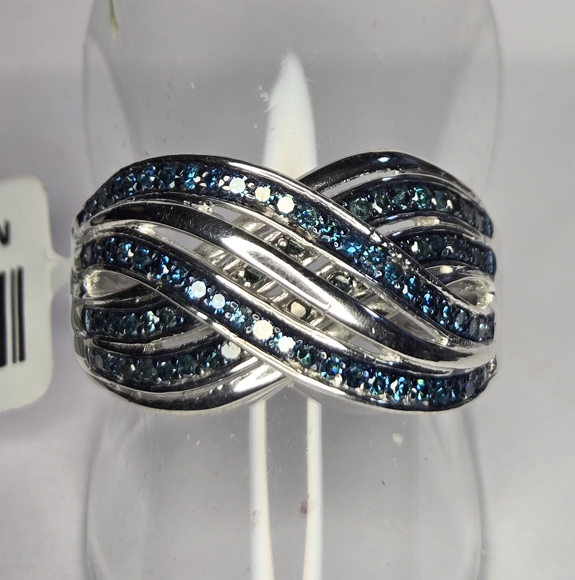 No Reserve .53 ct Natural Blue Diamond Ring Size 7