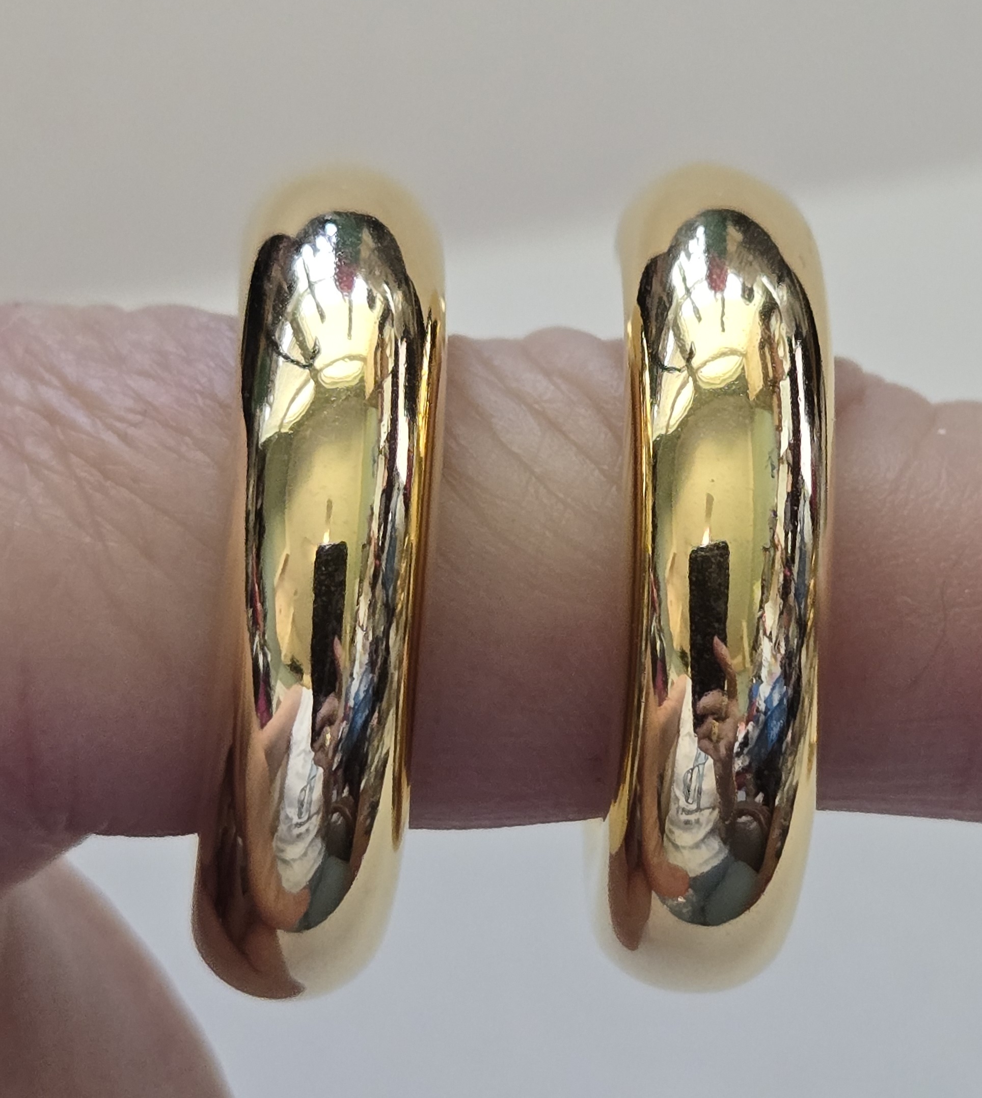 No Reserve 18k Yellow Gold /316L Stainless Steel Earrings