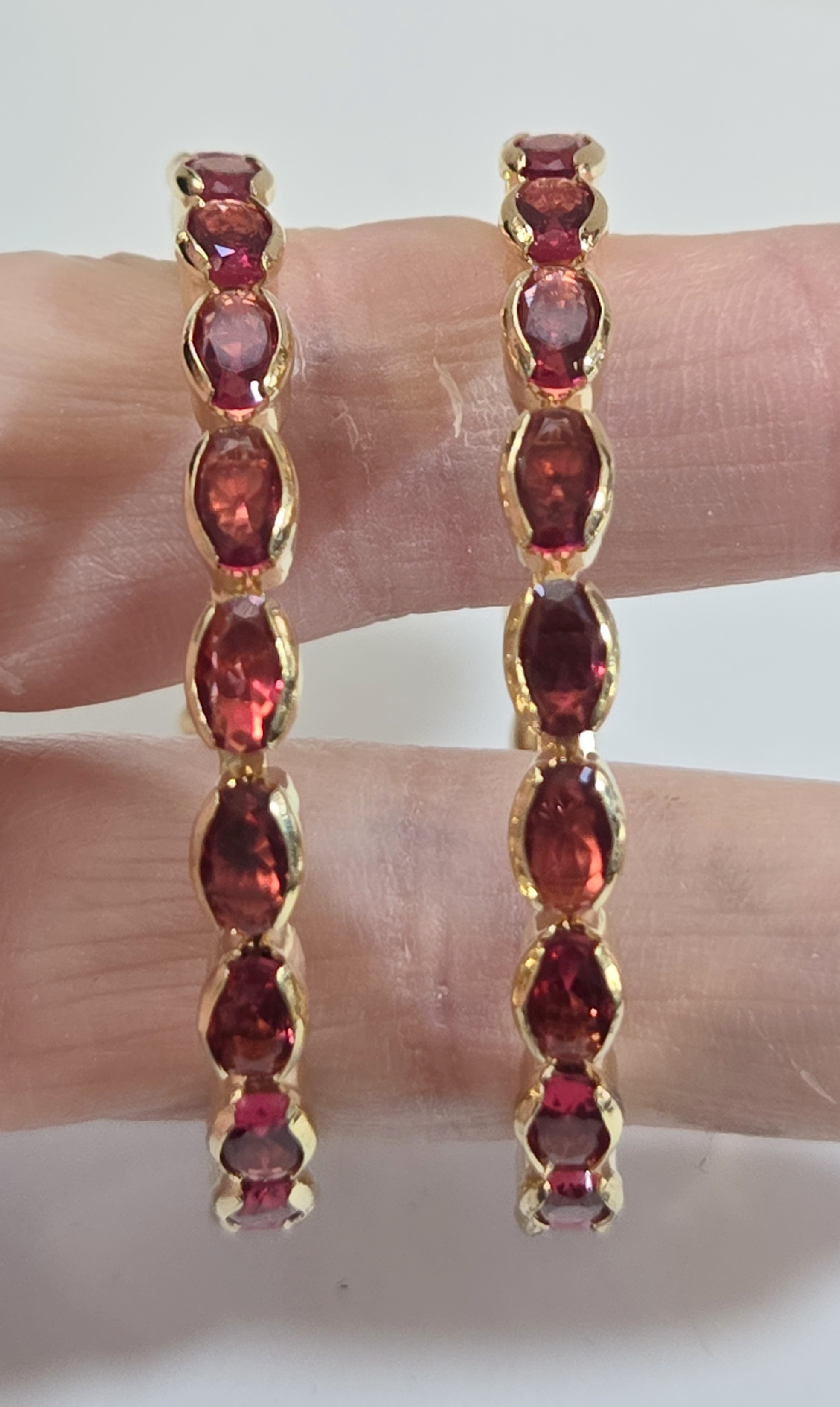 No Reserve Ruby Hoop Earrings