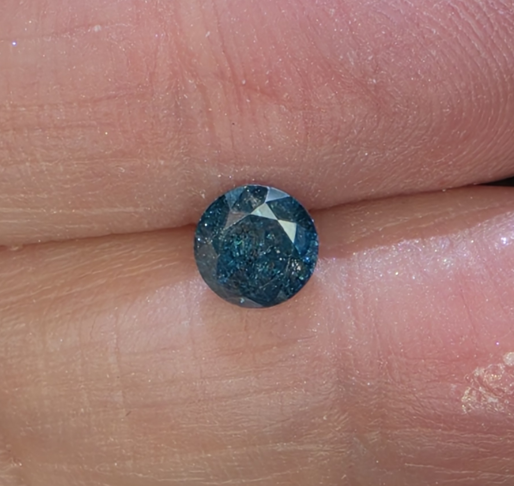 No Reserve .75 ct Natural Blue Diamond Round  Cut Loose Gemstone