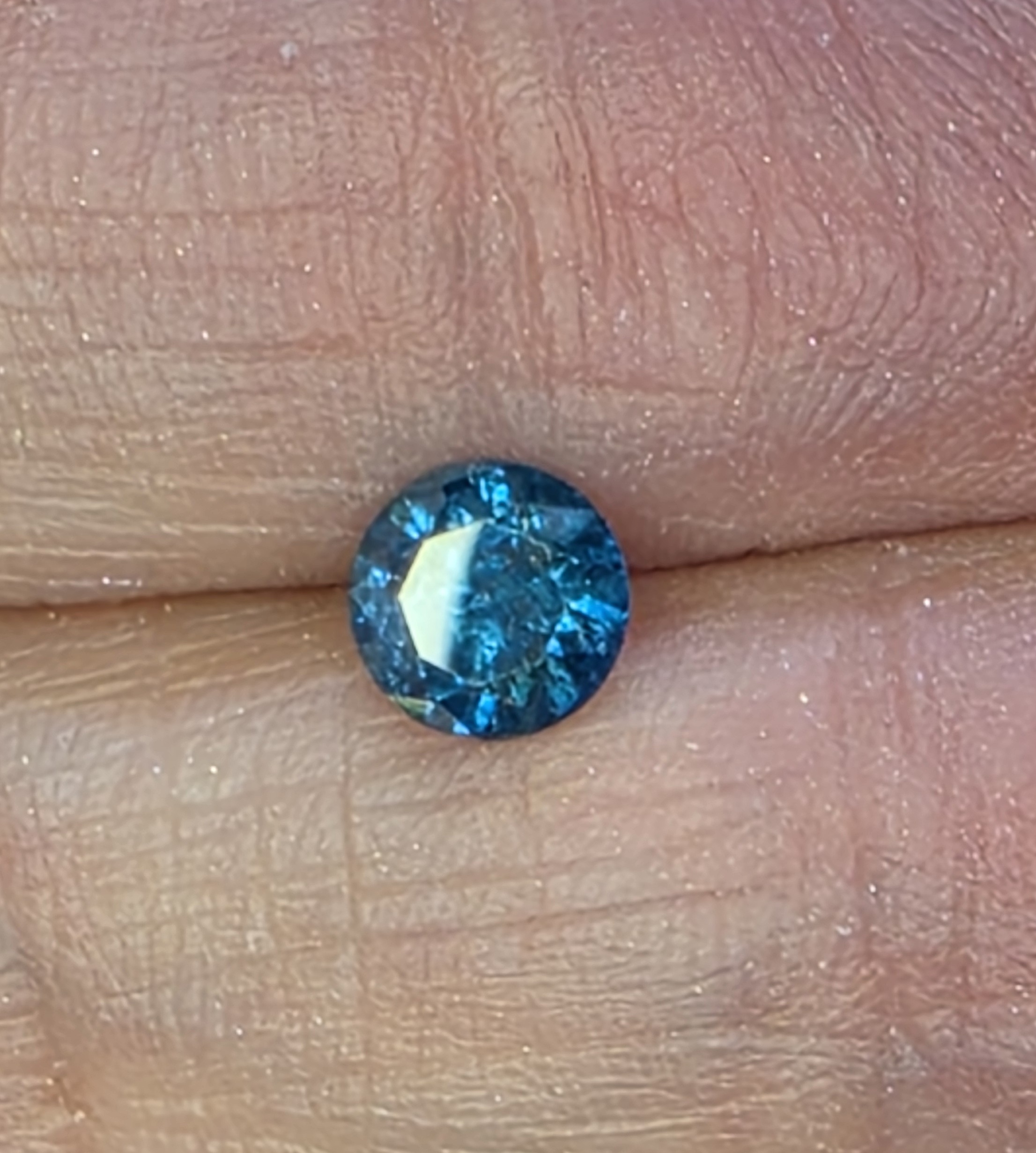 No Reserve .67 ct Natural Blue Diamond Round  Cut Loose Gemstone