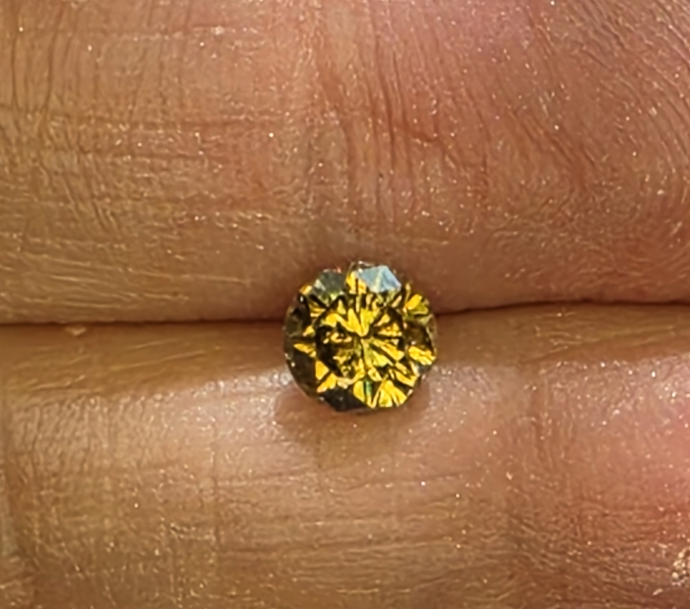 No Reserve .62 ct Natural Champagne Diamond Round  Cut Loose Gemstone