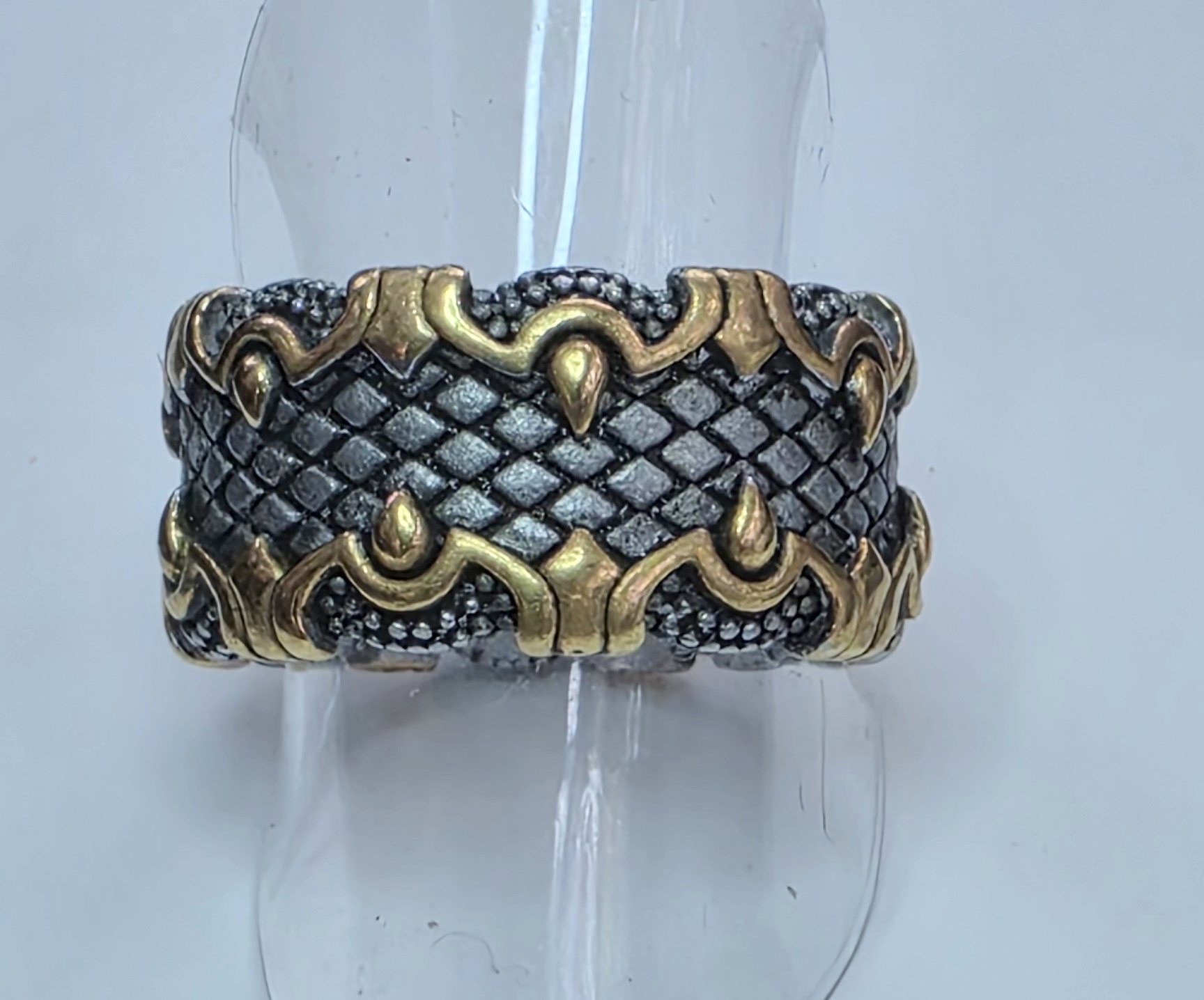 No Reserve 2 Tone 316L Stainless Steel Claw Ring Size 7