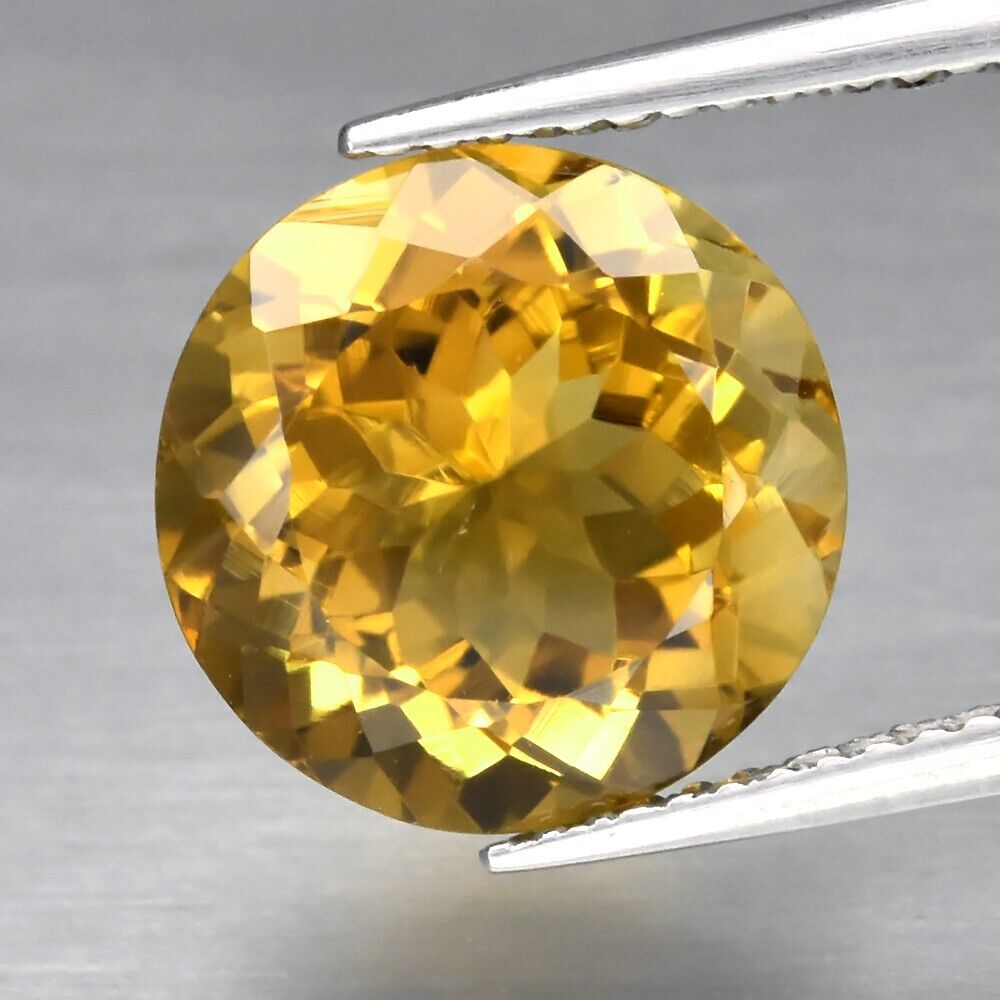  No Reserve VVS Natural Citrine Round Cut Loose Gemstone
