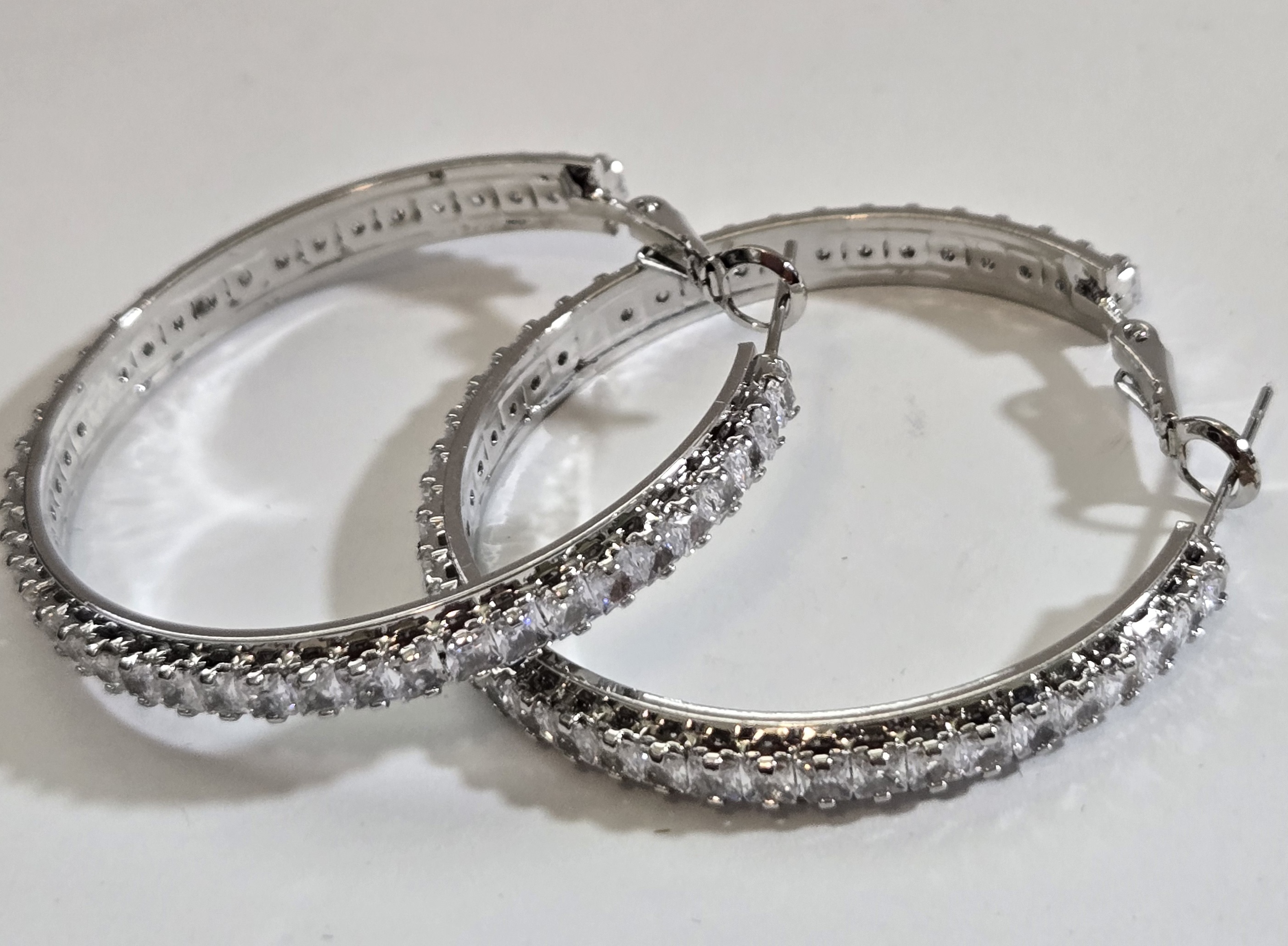 No Reserve Siamulated Diamond Hoop Earrings