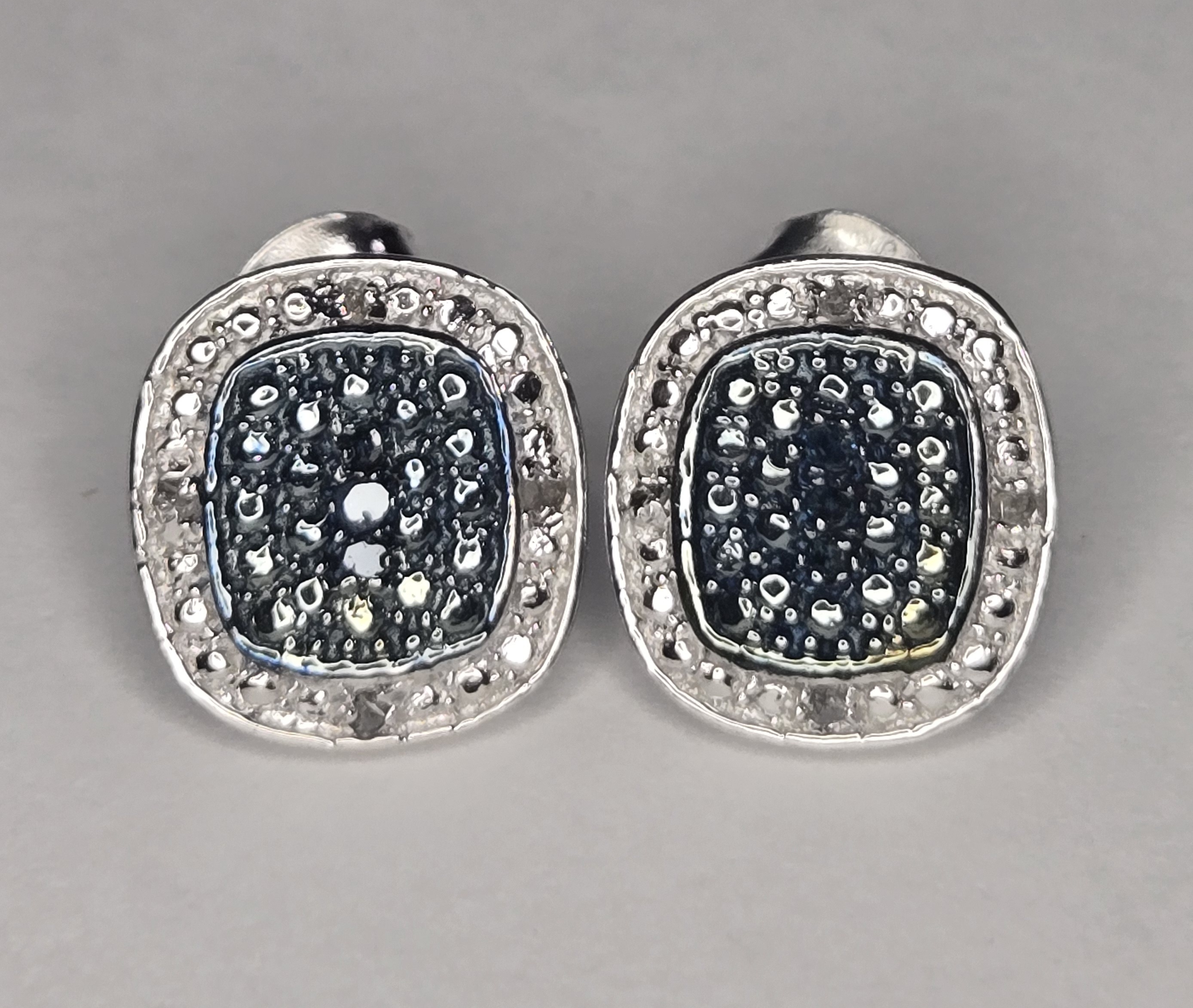 No Reserve Natural Blue Diamond Earrings