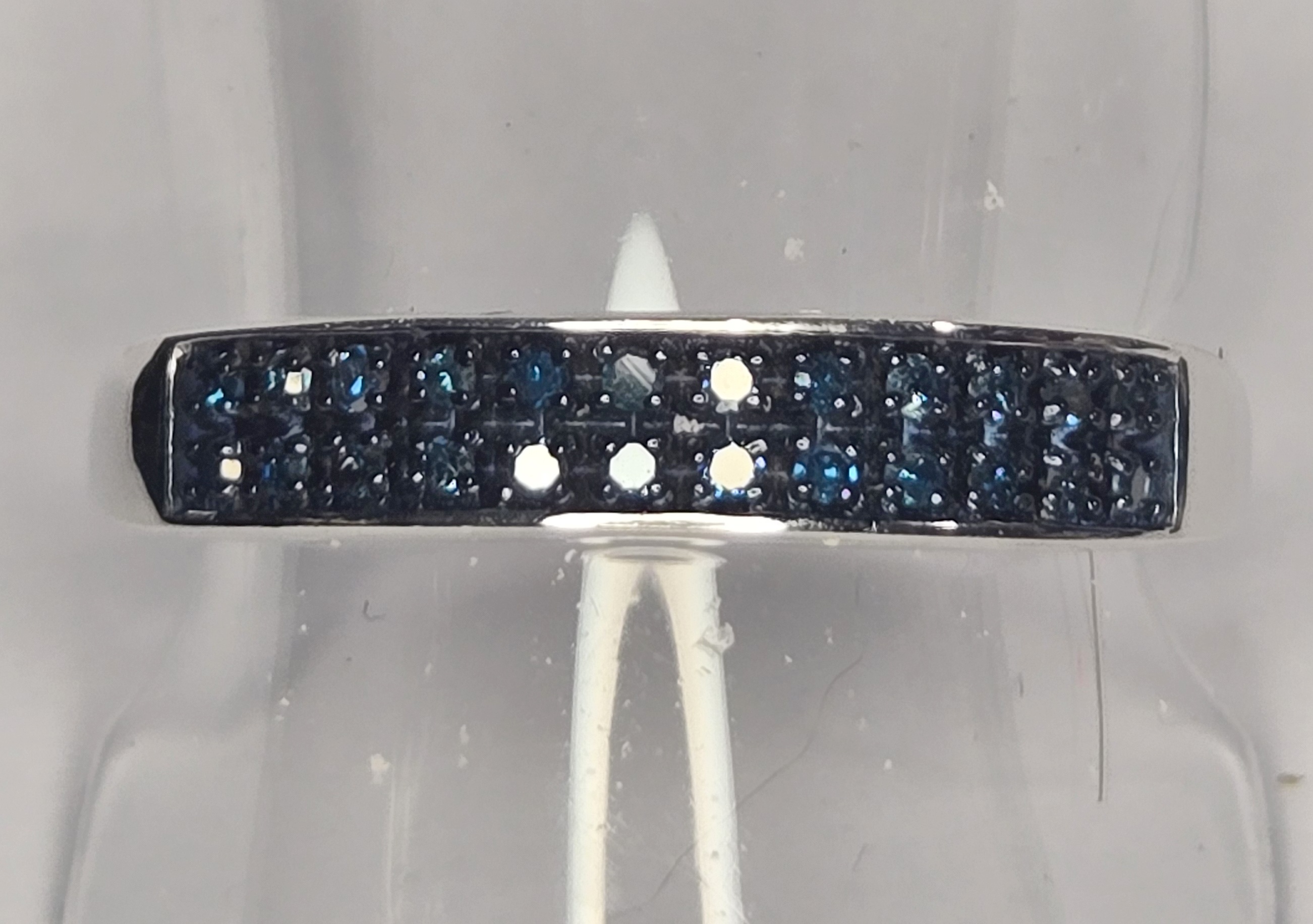 No Reserve .50 ct Natural Blue Diamond Ring Size 8