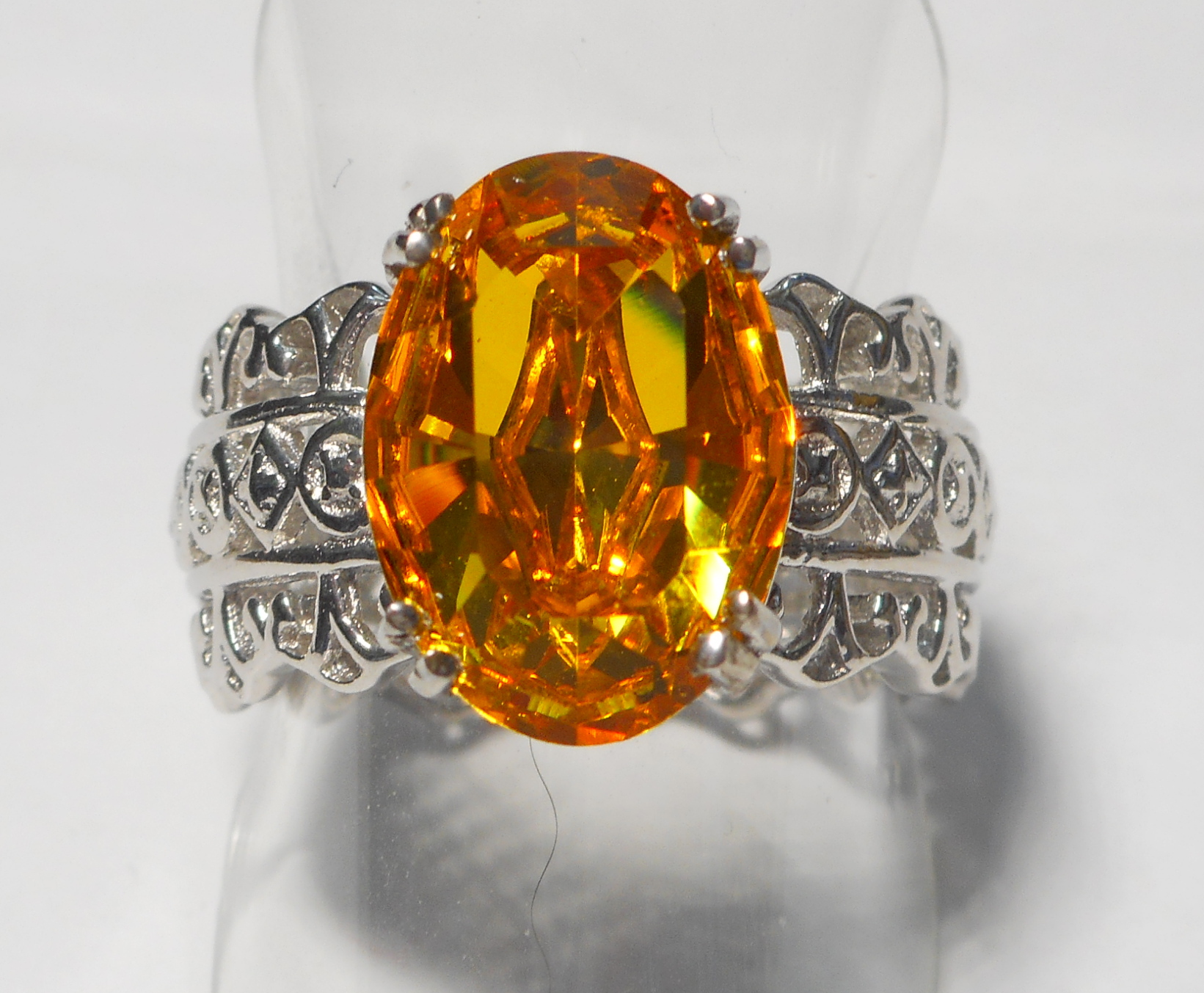No Reserve Genuine Swarovski Citrine Color Crystal Ring