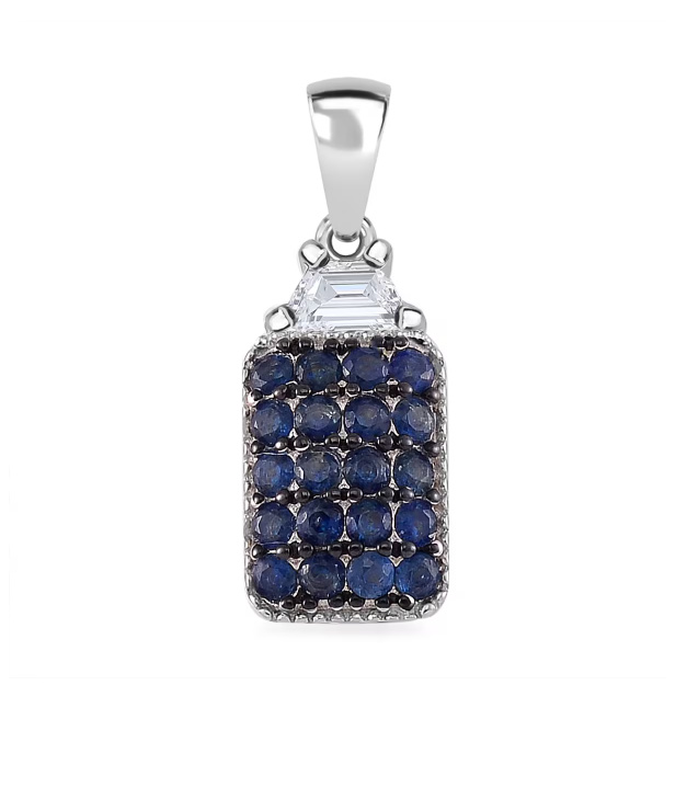 No Reserve Natural Sapphire & Zircon Pendant