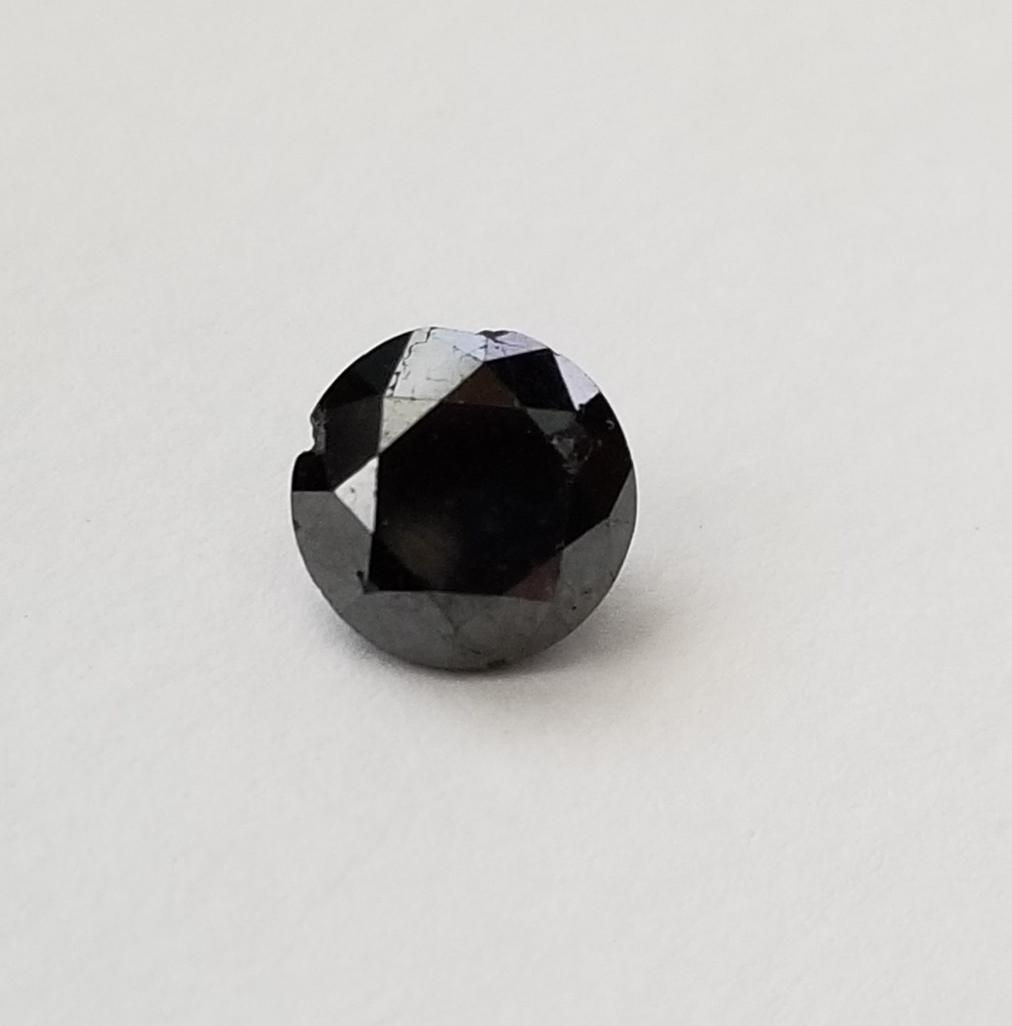 1.88 ct Natural Black Diamond Round Cut Loose Gemstone Property Room