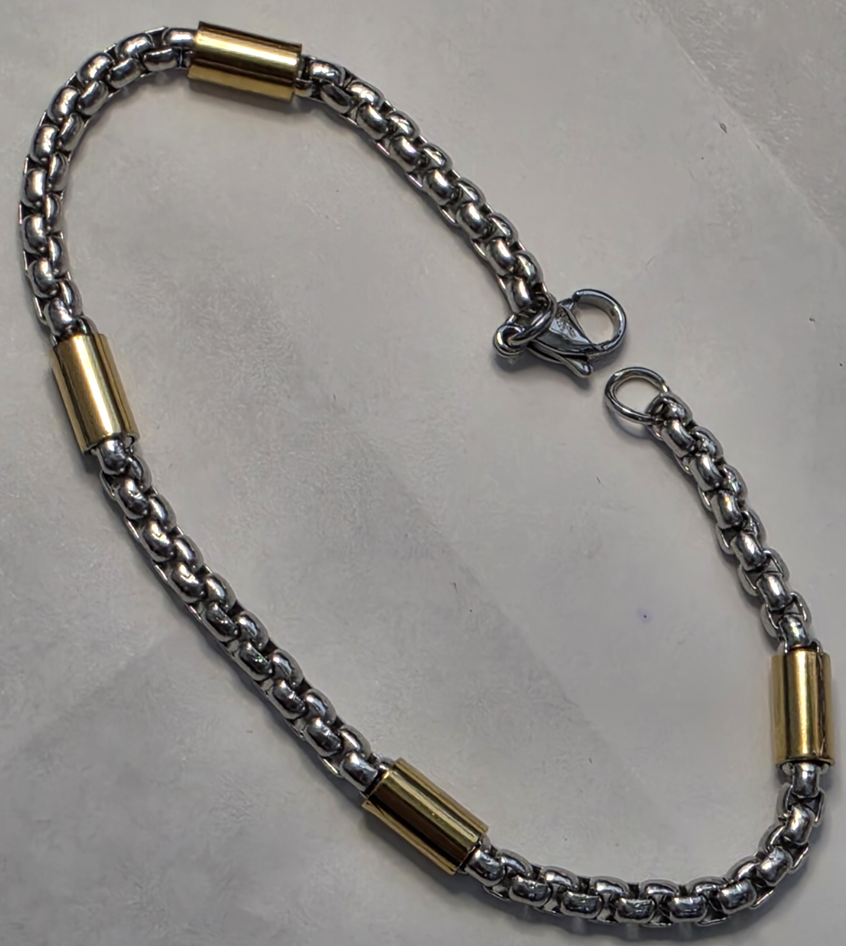 No Reserve 316L Stainless Steel Two Tone Bracelet 