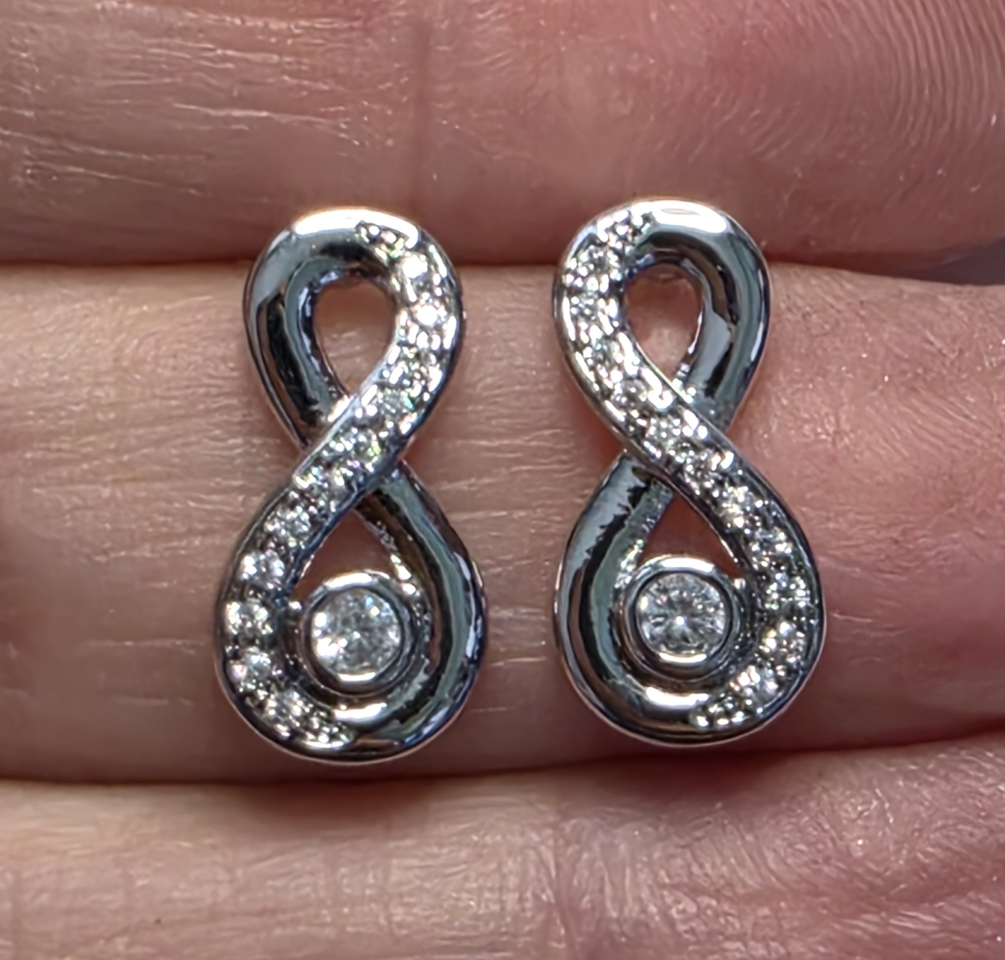 No Reserve Simulated Diamond Infinity Earrings