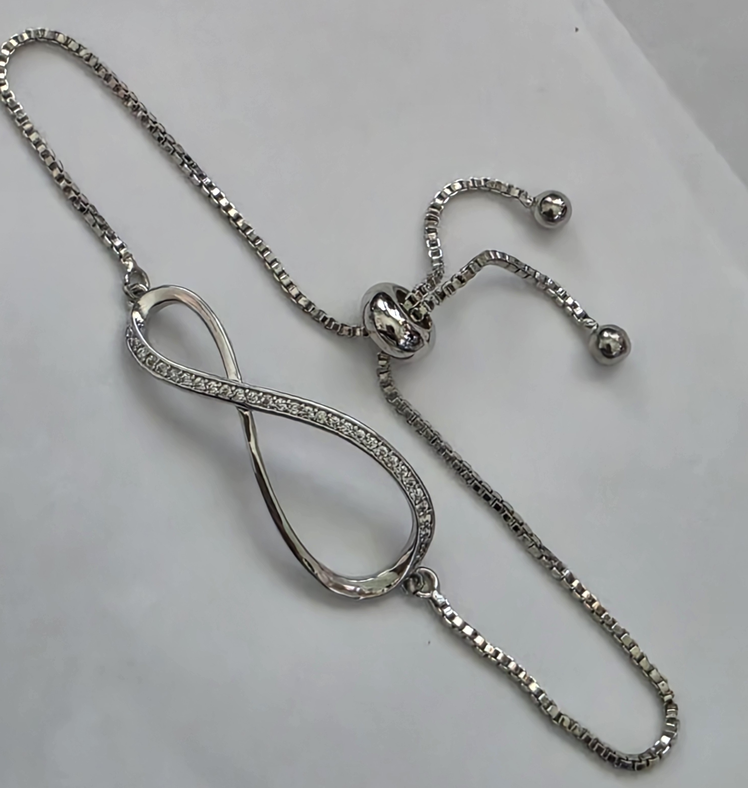 No Reserve Simulated Diamond Infinity Bracelet