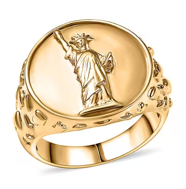 No Reserve Stainless Steel Statue Of Liberty Ring  Size 11