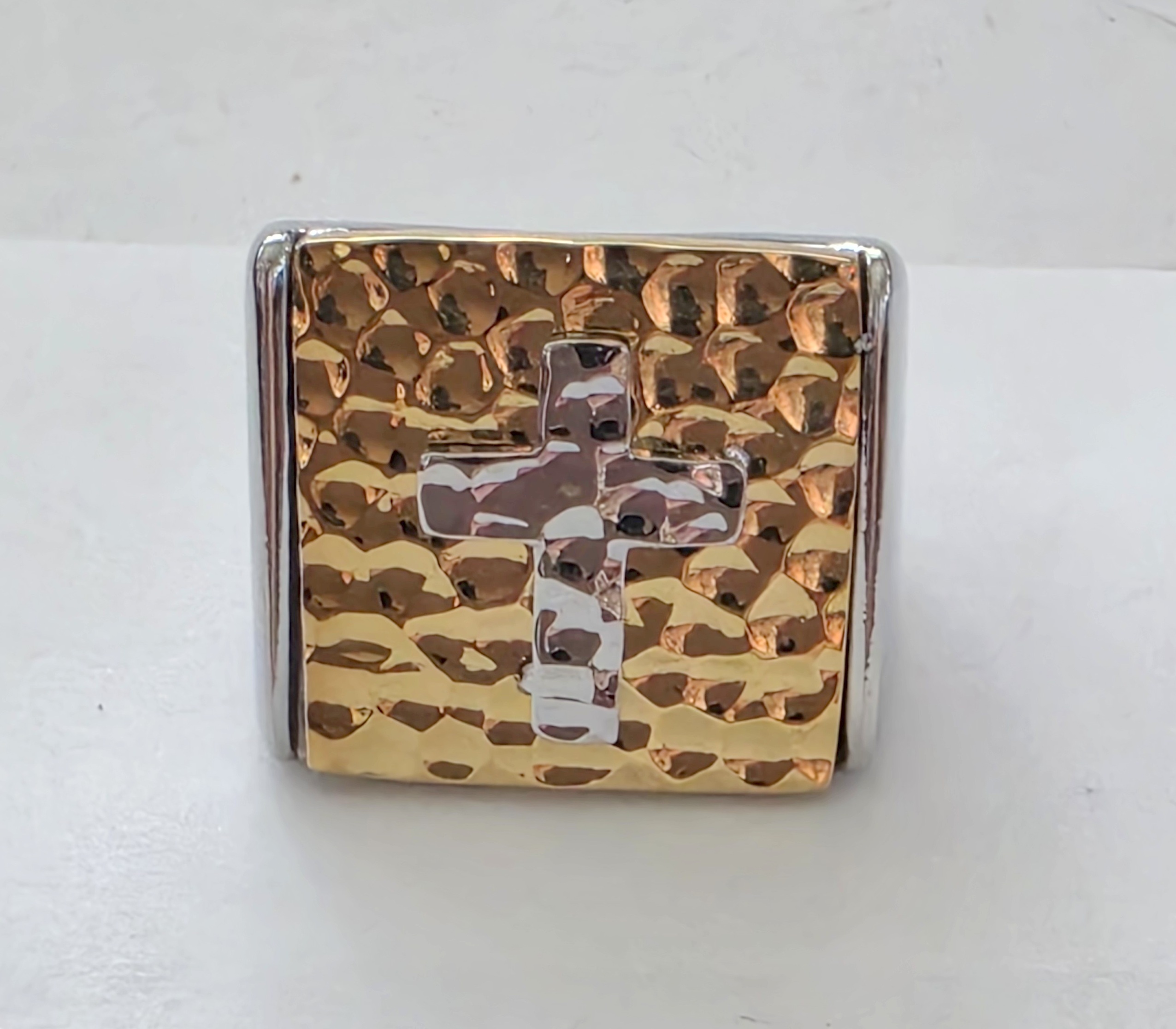 No Reserve Stainless Steel Cross Ring Size 9