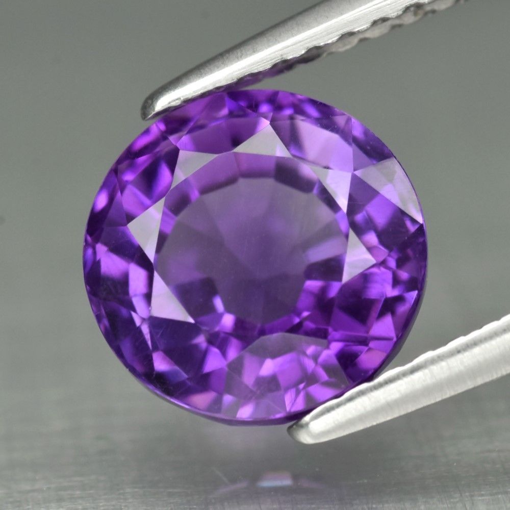 No Reserve VVS 5mm Natural Amethyst Round Cut Loose Gemstone