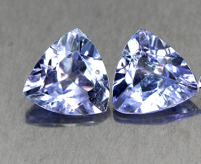 3mm ct VVS Natural Tanzanite Trillion Cut Pair Loose Gemstone