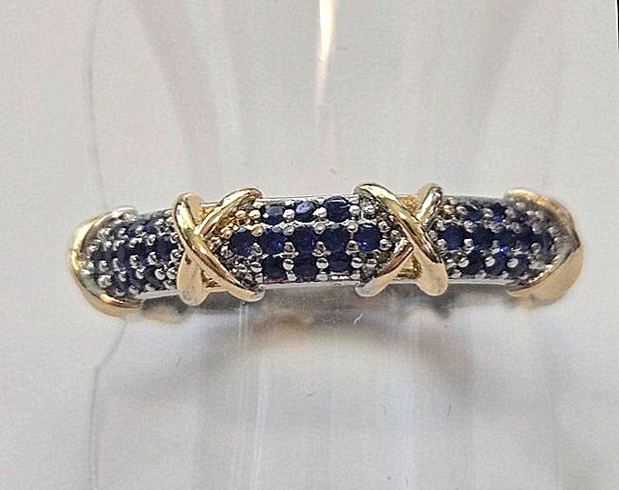 No Reserve Sapphire Eternity band Ring Size 8