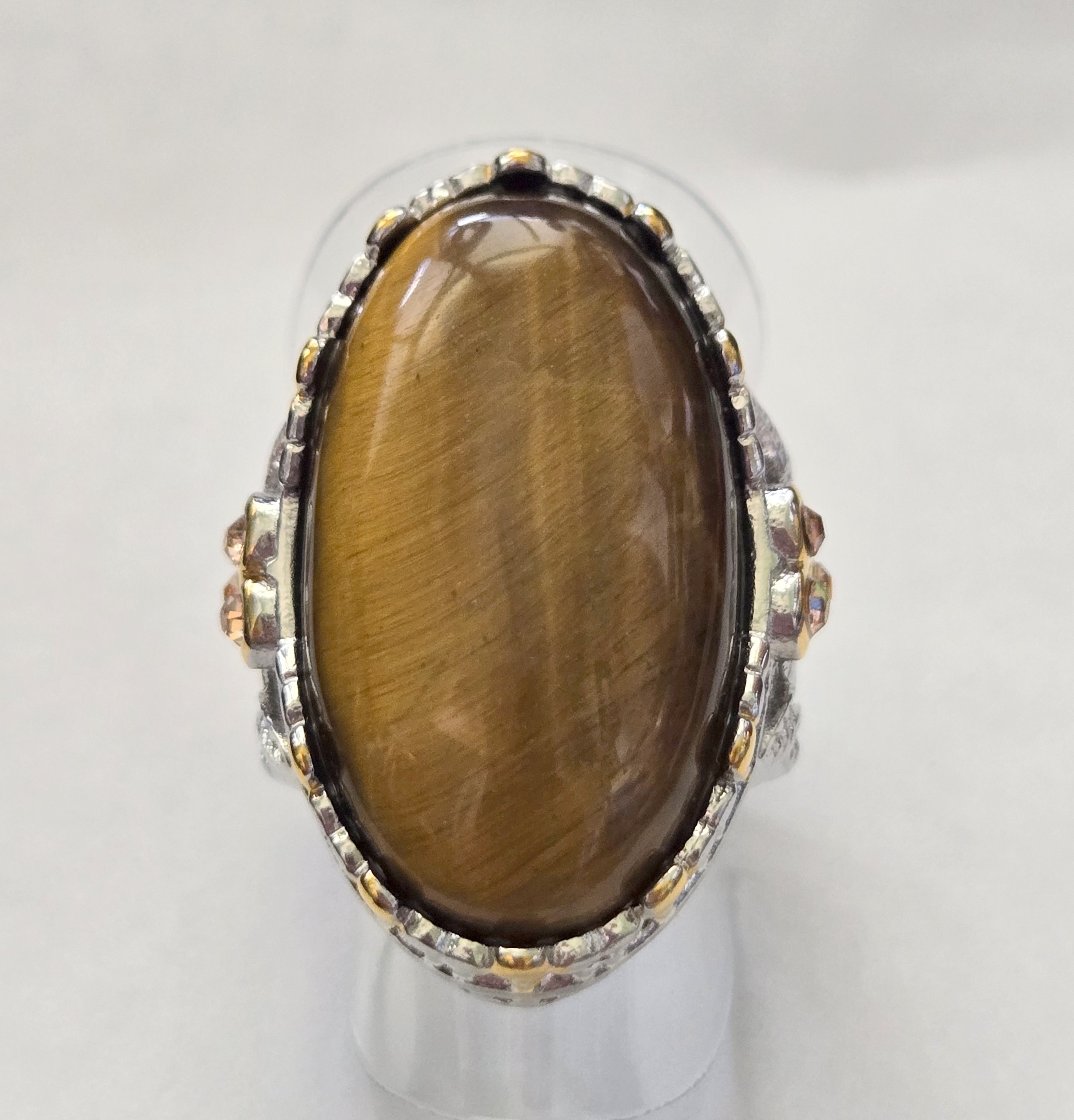 No Reserve Natural Tigers Eye  Ring Size 7