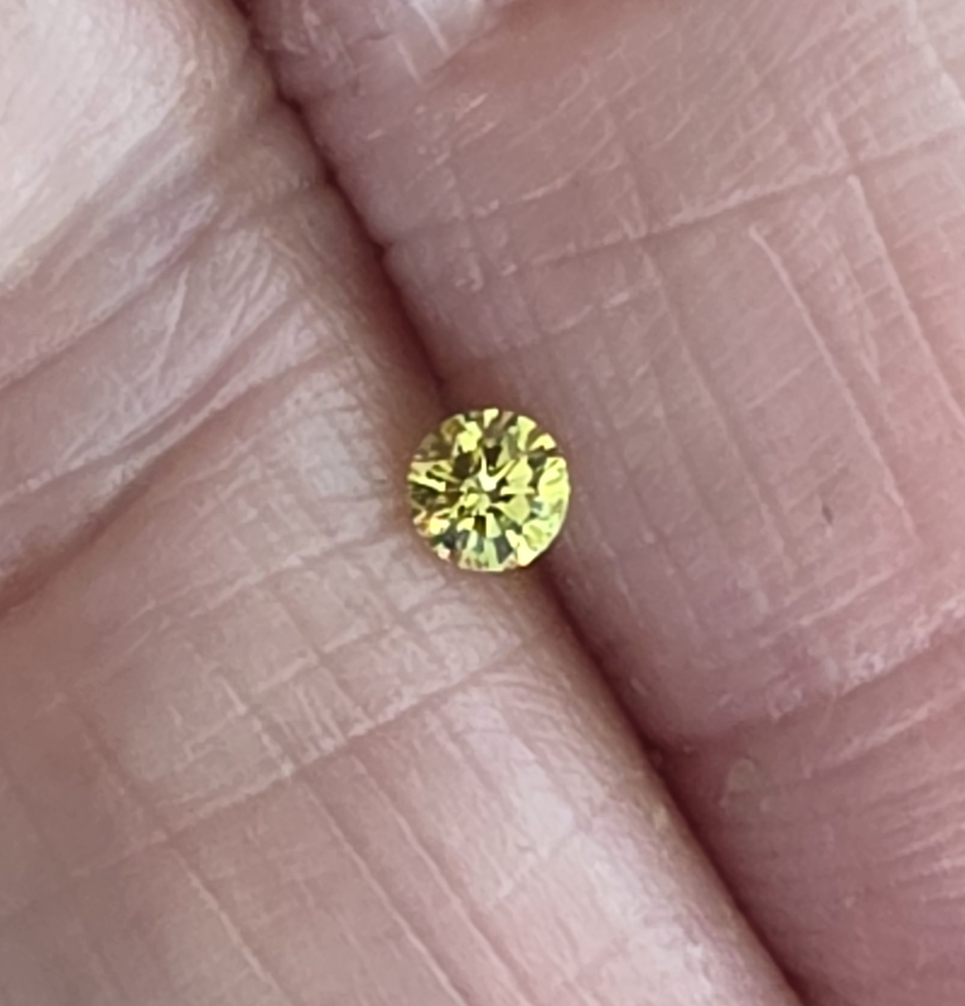 No Reserve  VS2 .15 ct Natural Yellow Diamond Round Cut Loose Gemstone