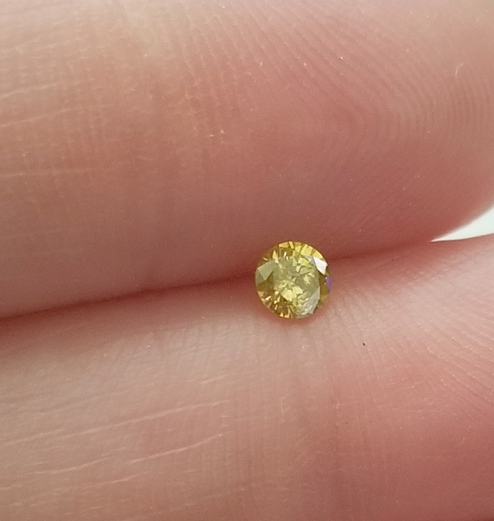 No Reserve .43 ct Natural Yellow Diamond Round Cut Loose Gemstone