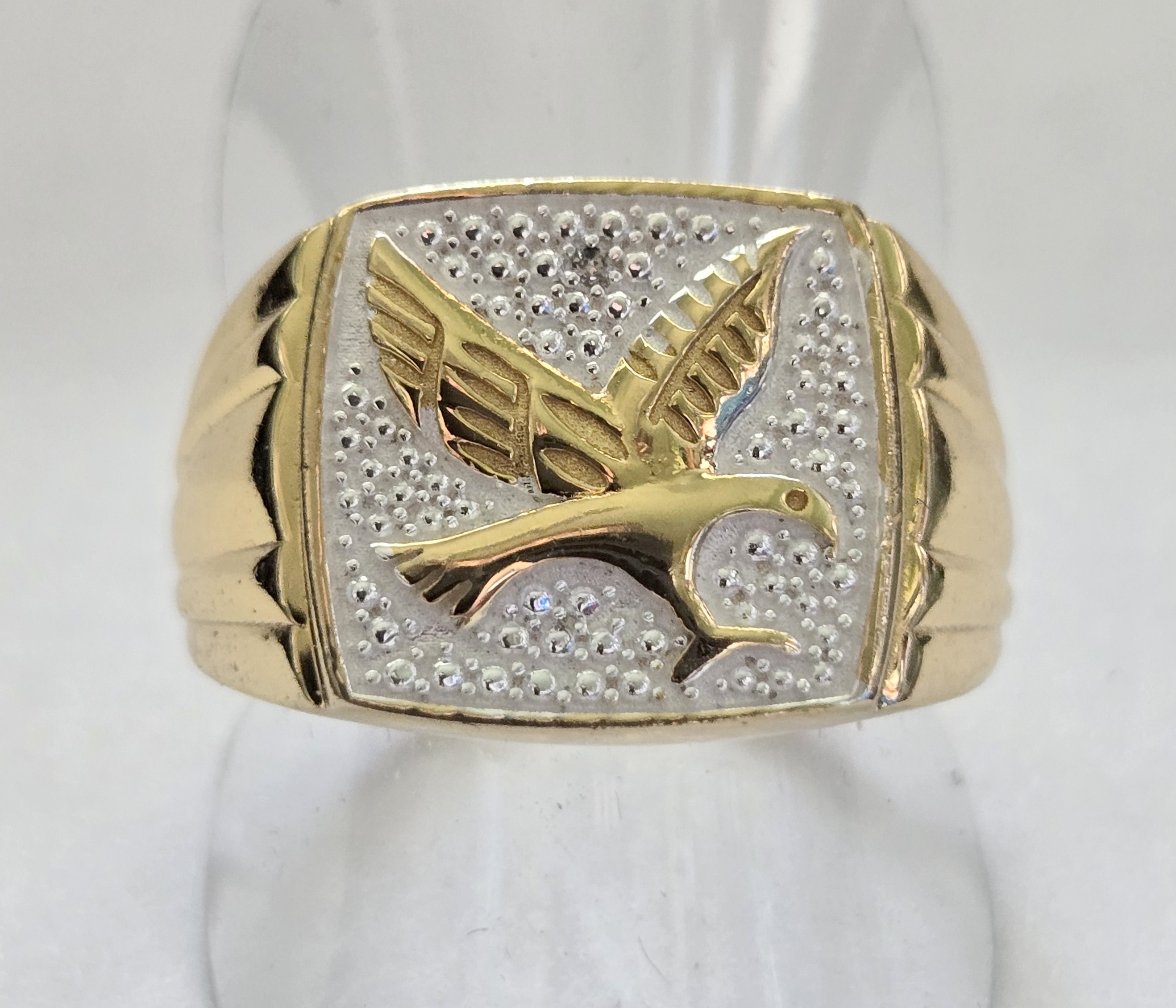 No Reserve Natural Diamond Eagle Ring Size 14