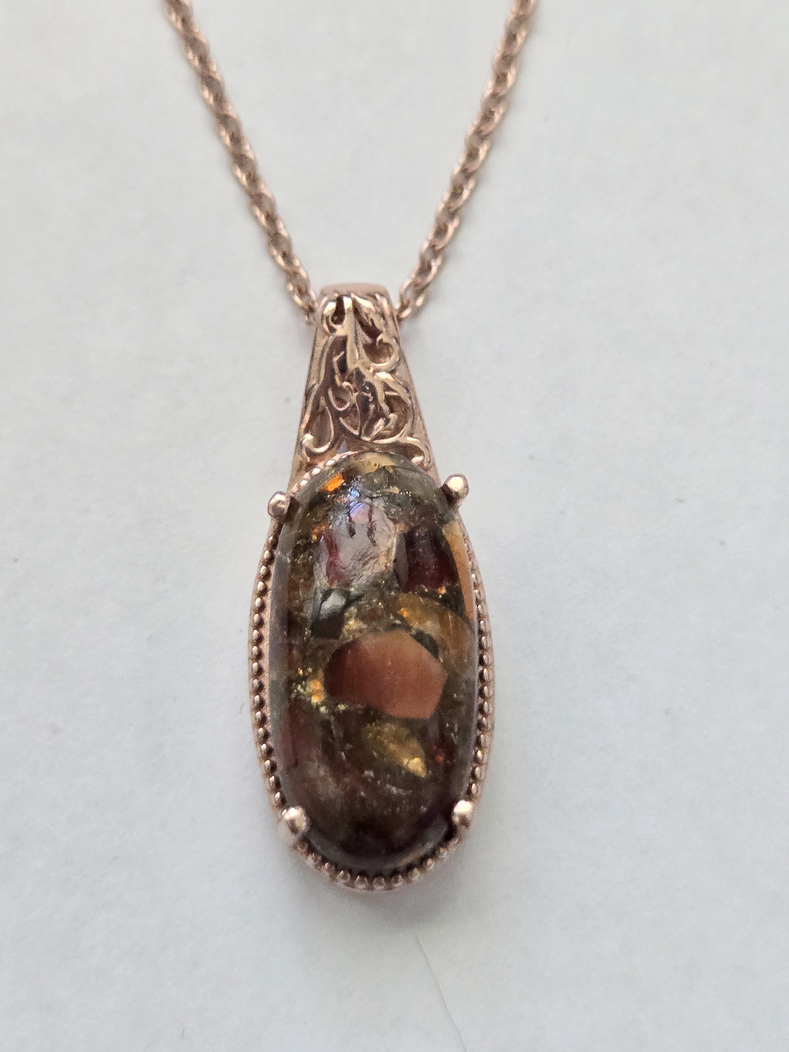 No Reserve Matrix Boulder Opal Pendant & Chain Necklace
