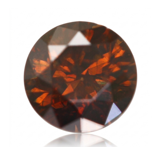 No Reserve .63 ct Natural Reddish Diamond Round Cut Loose Gemstone