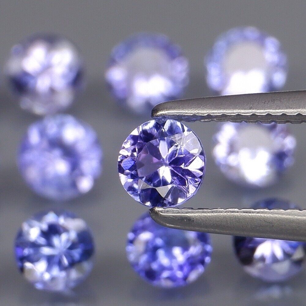 No Reserve VVS Natural Tanzanite Round Cut Loose Gemstone