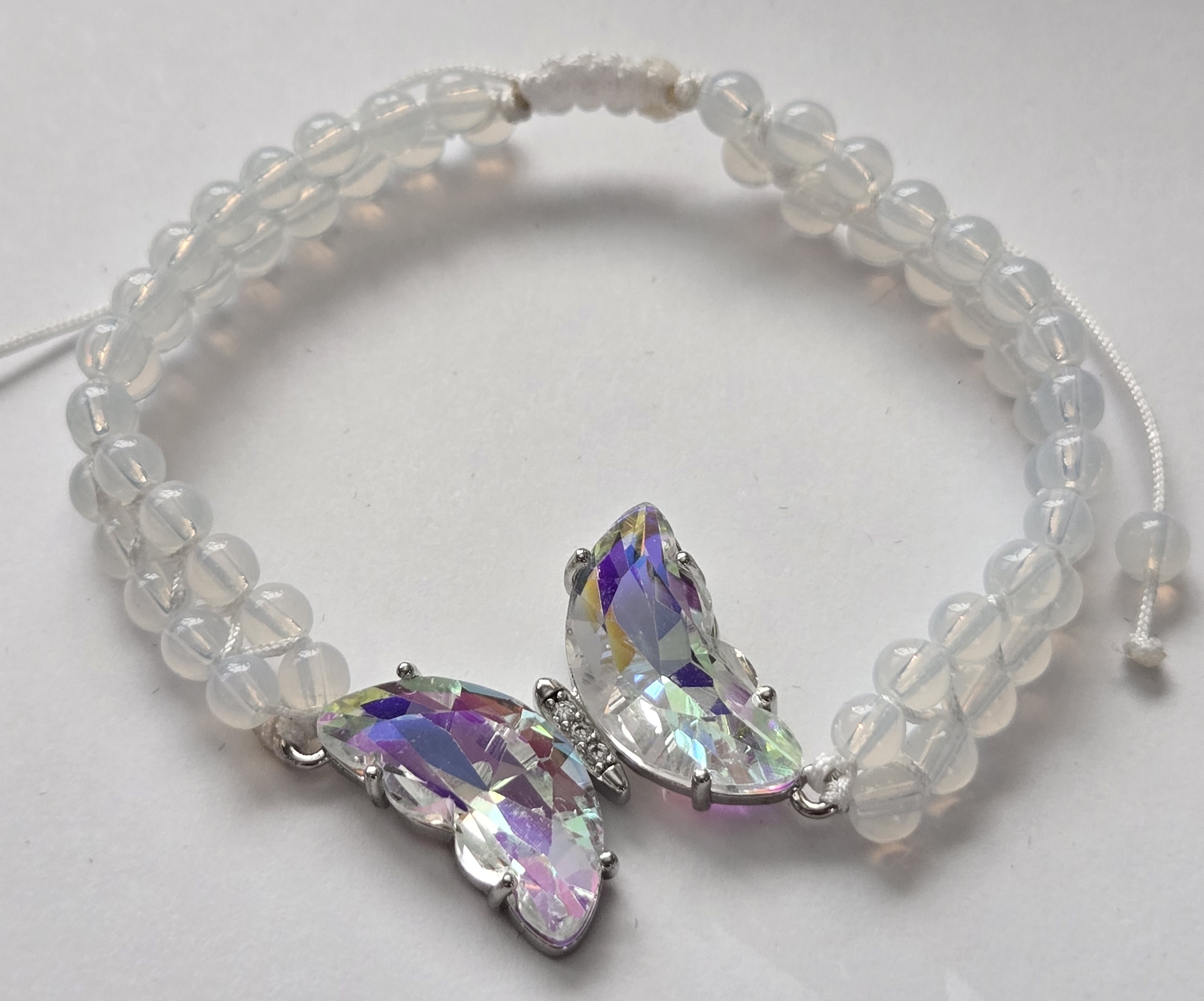 No Reserve Rainbow  Austrian Crystal Butterfly Bracelet