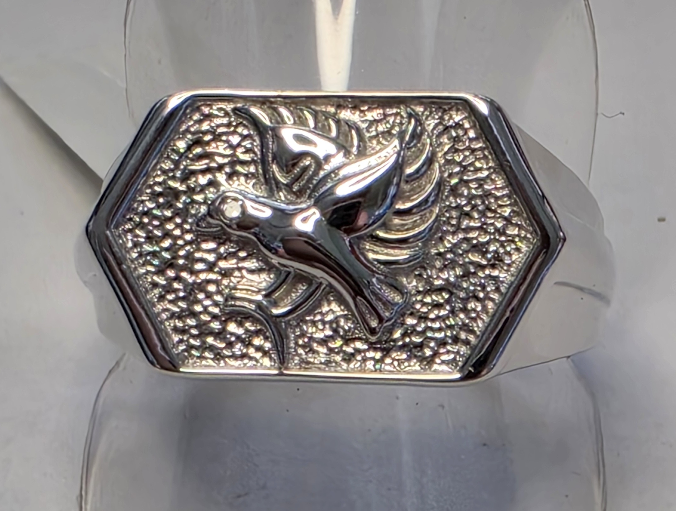No Reserve Natural Diamond Dove Ring Size 10