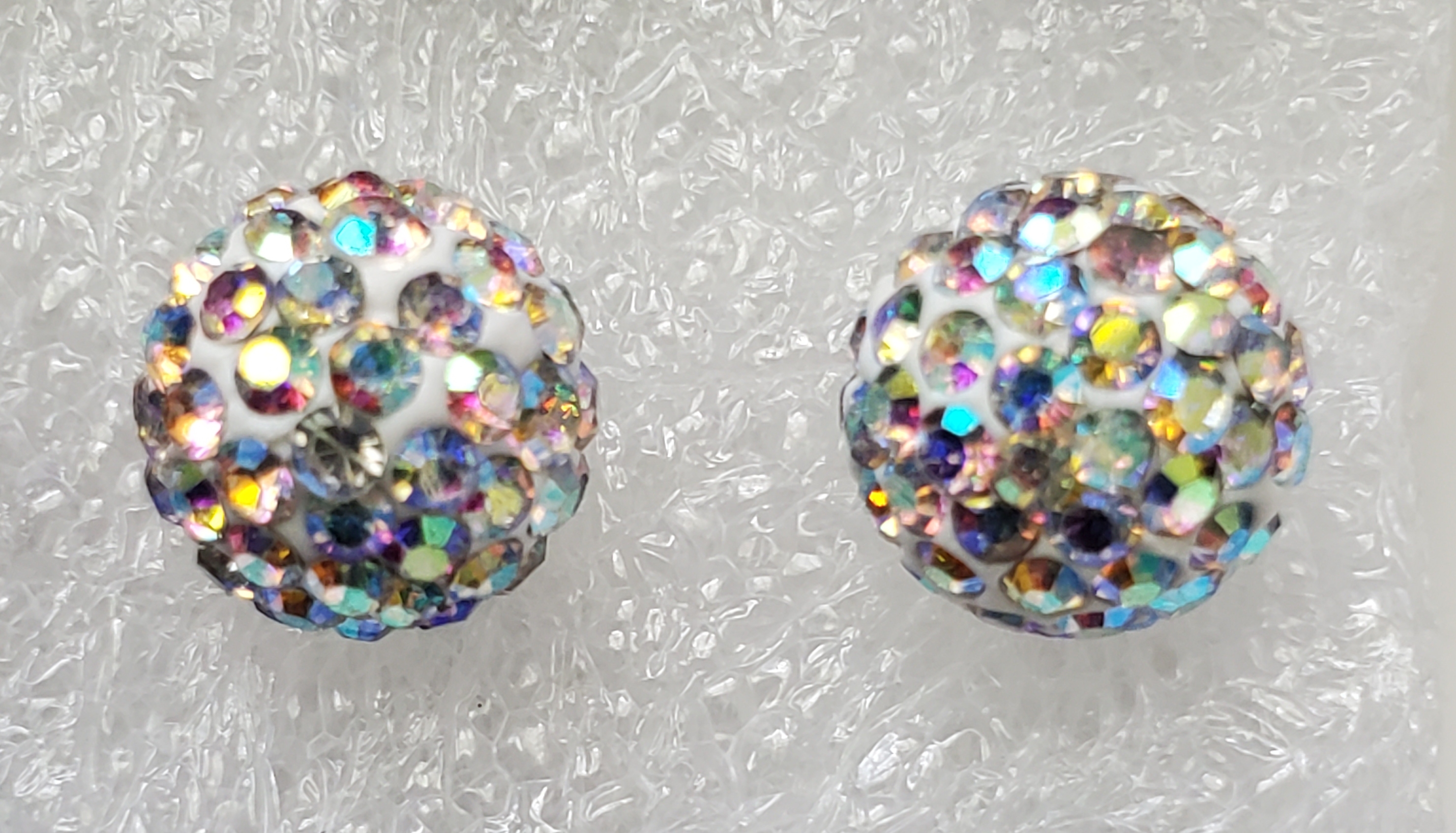 No Reserve Aurora Borealis Crystal Ball Stud Earrings Property Room