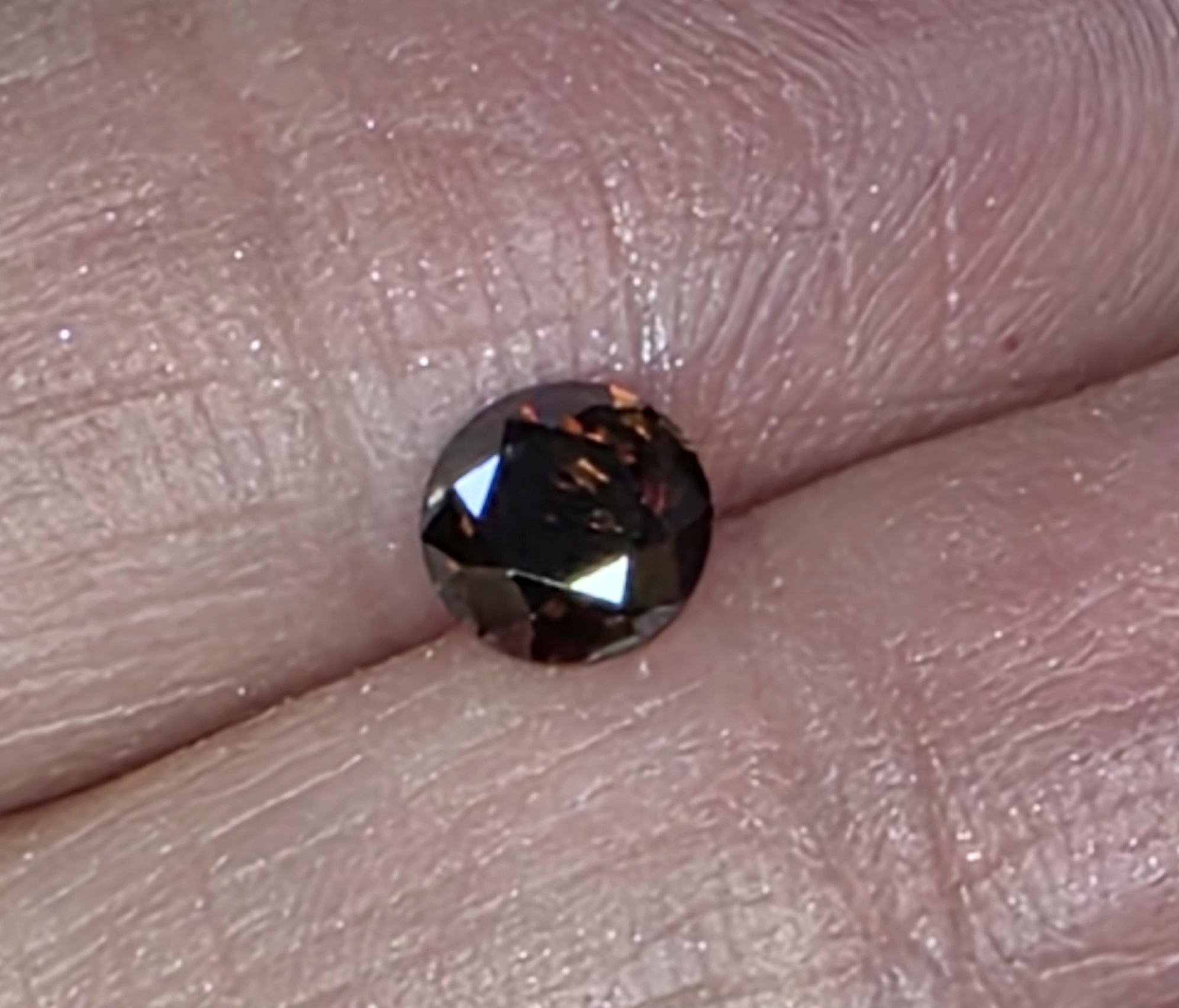 No Reserve  .60 ct Natural Reddish Brown Diamond Roound Cut Loose Gemstone