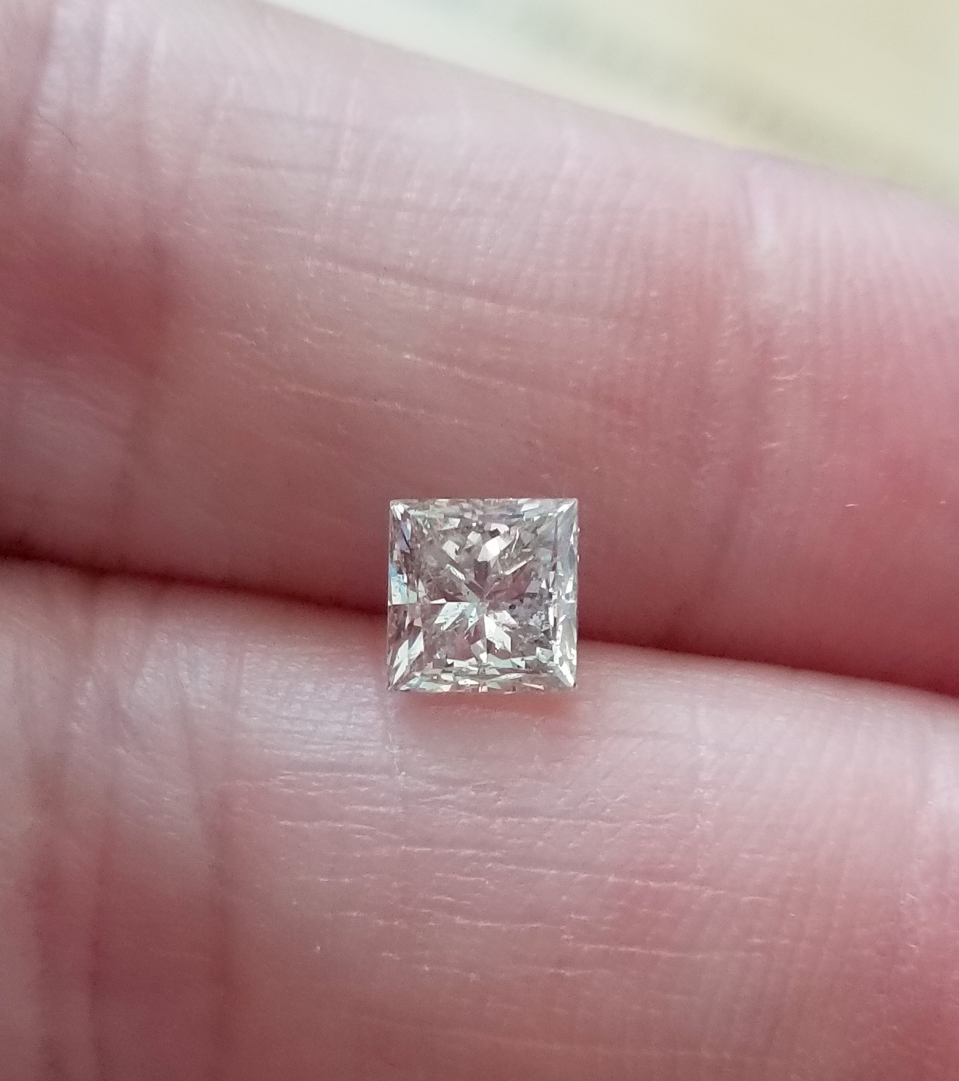 No Reserve  .20 ct Natural Diamond Prncess Cut Loose Gemstone