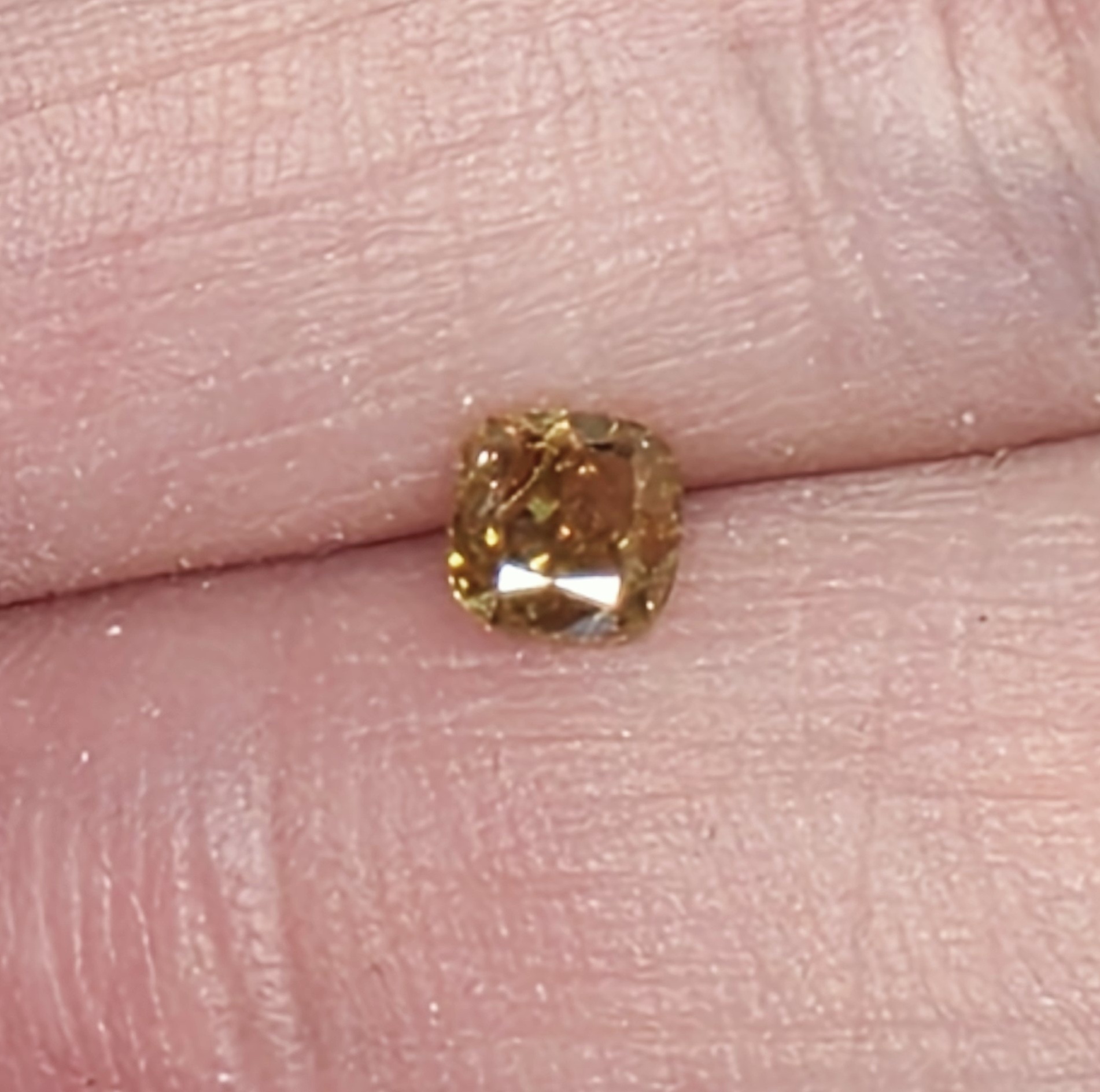 No Reserve .36 ct Natural Champagne Diamond Cishion Cut Loose Gemstone