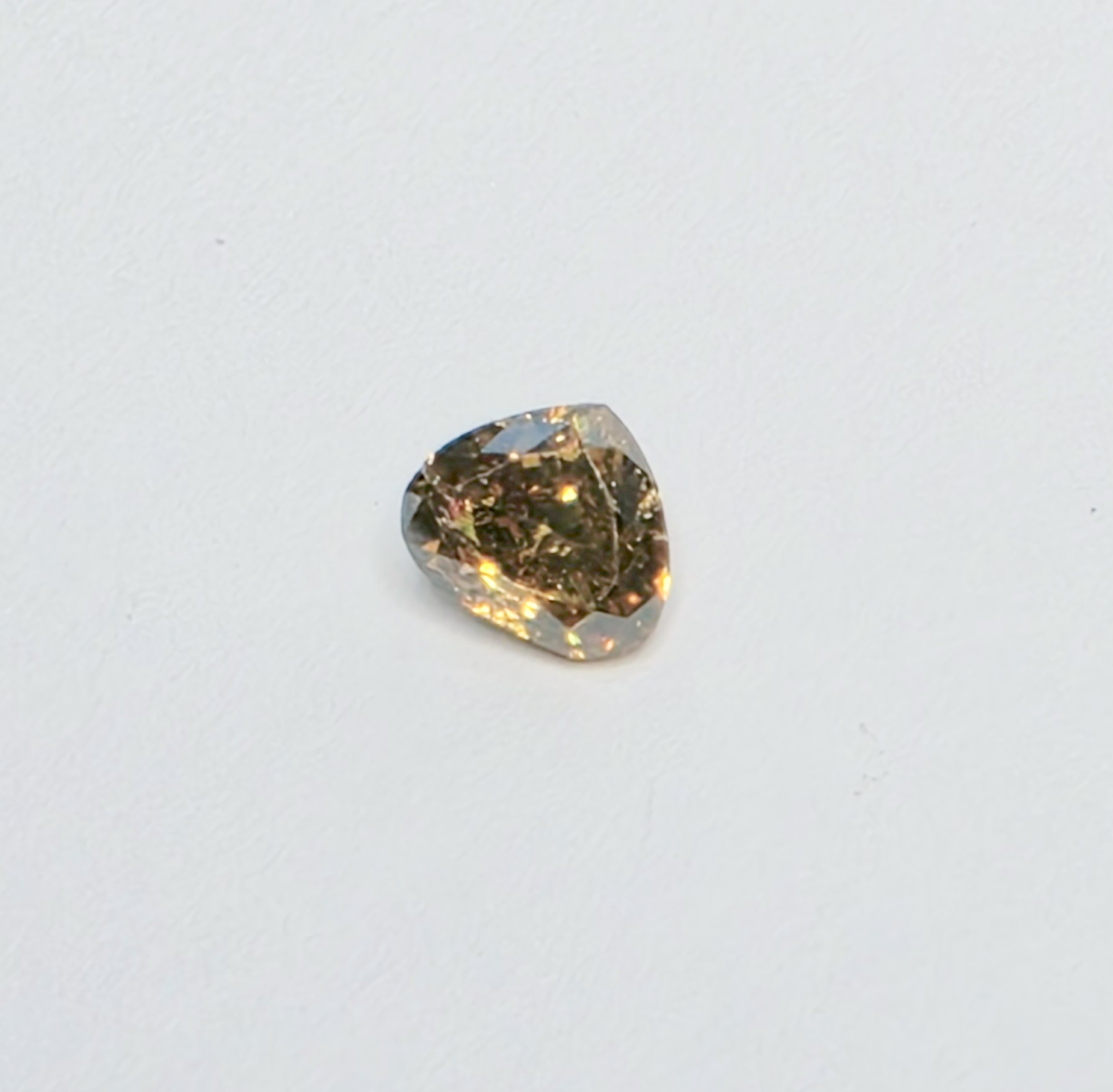 No Reserve .39 ct Natural Champagne Diamond Pear Cut Loose Gemstone