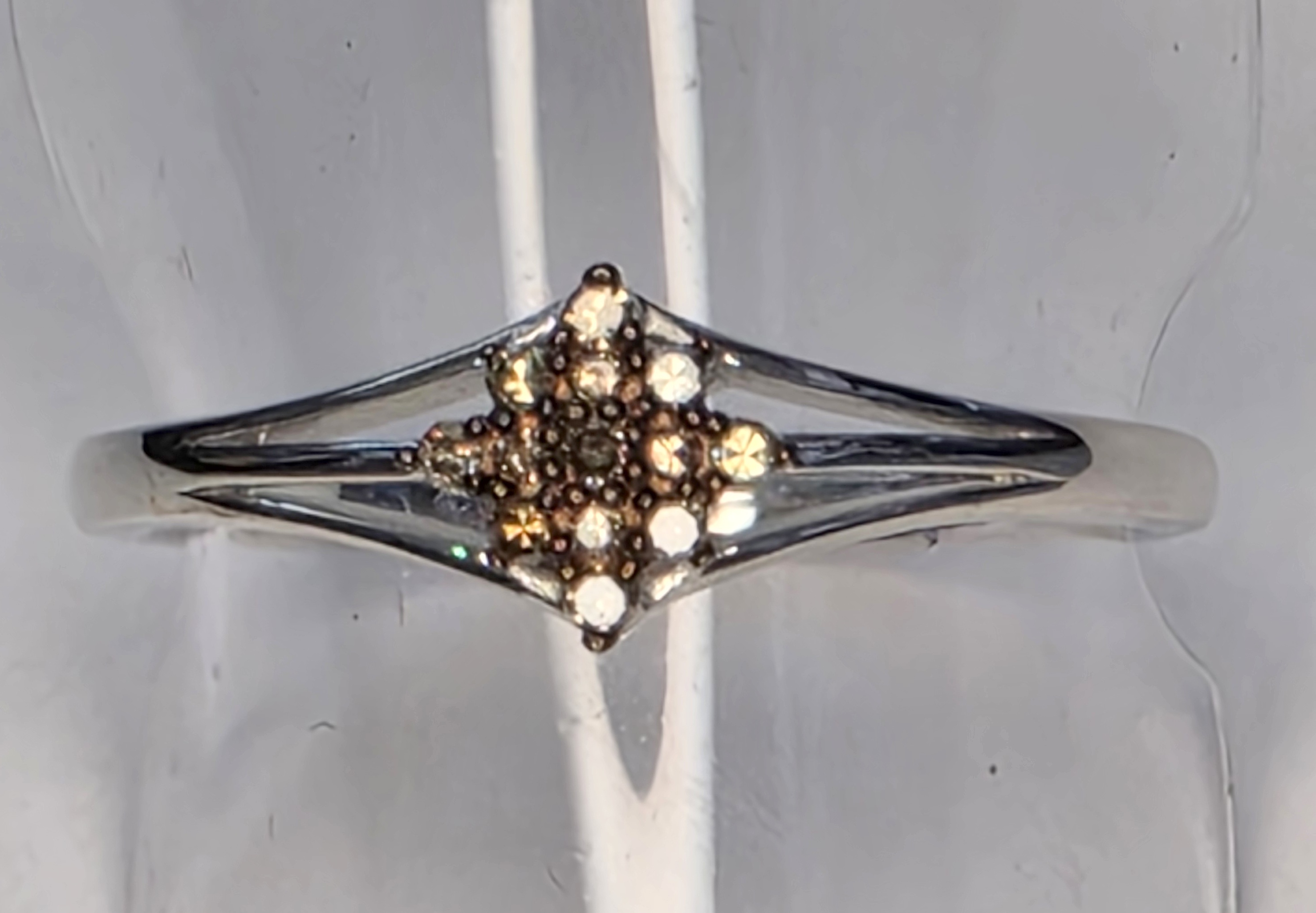 No Reserve .10 ct Natural Champagne Diamond Ring Size 9