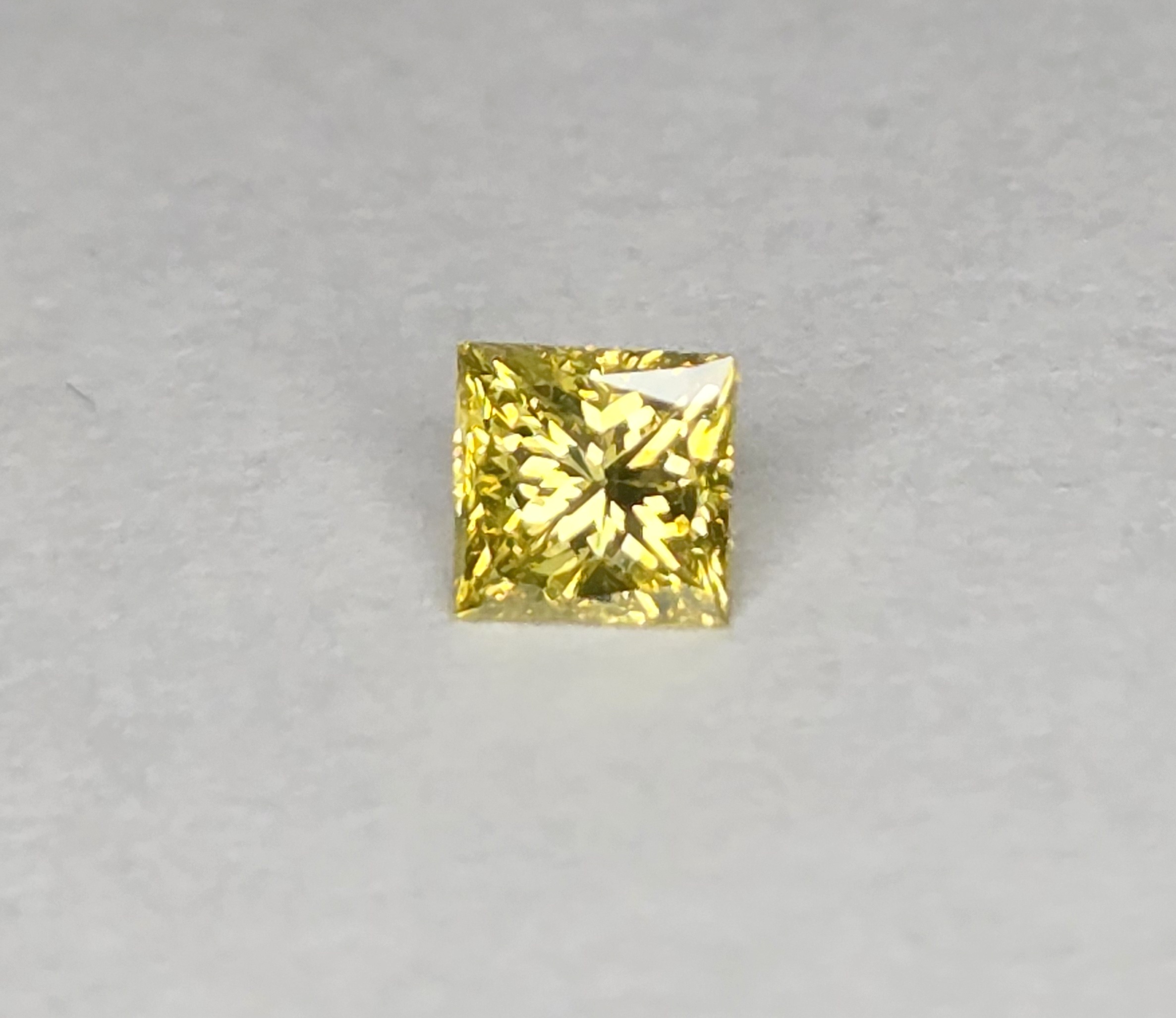 No Reserve .19 ct Natural Yellow Diamond Princess Cut Loose Gemstone