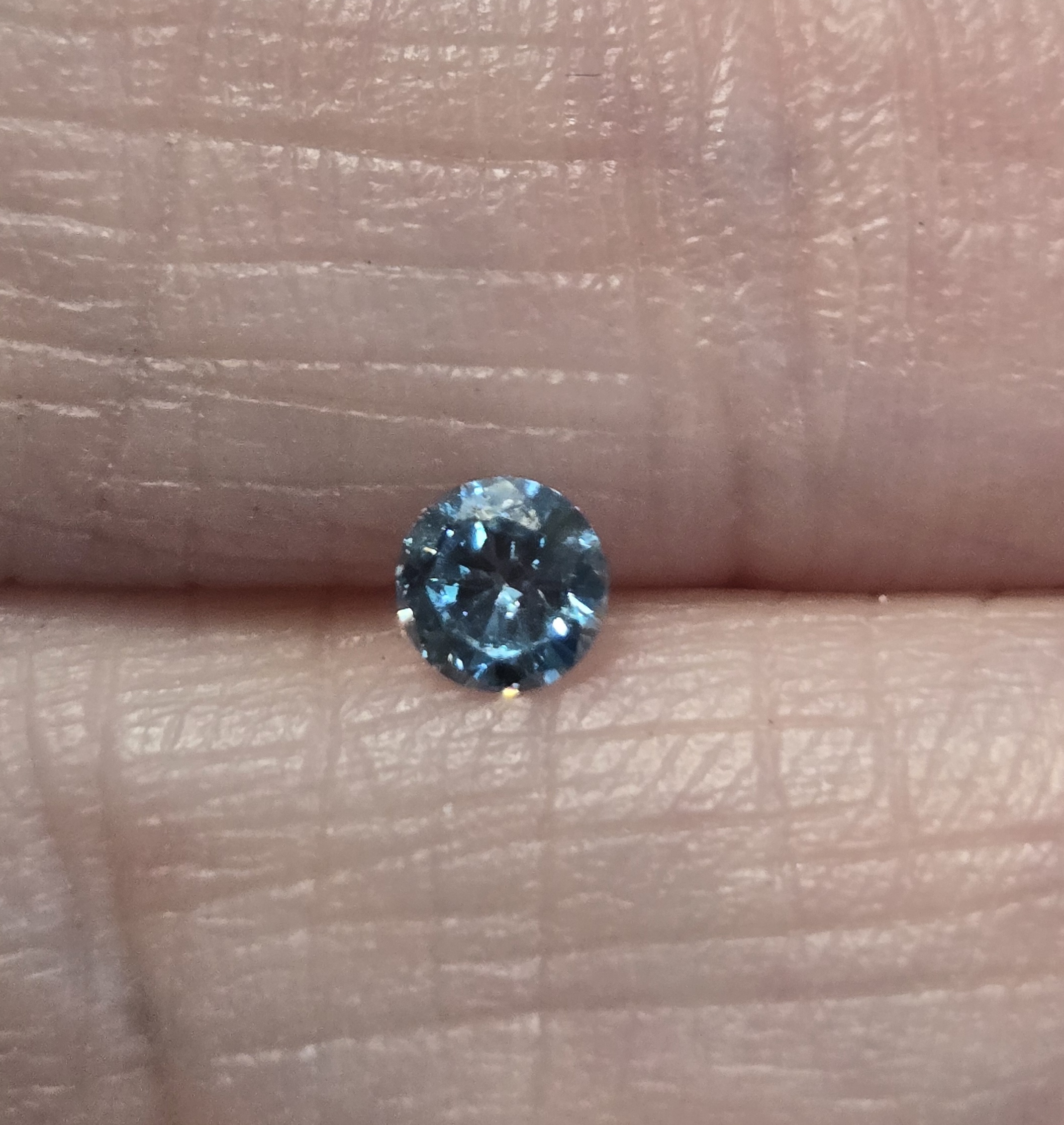 No Reserve .15 ct Natural Blue Diamond Round Cut Loose Gemstone