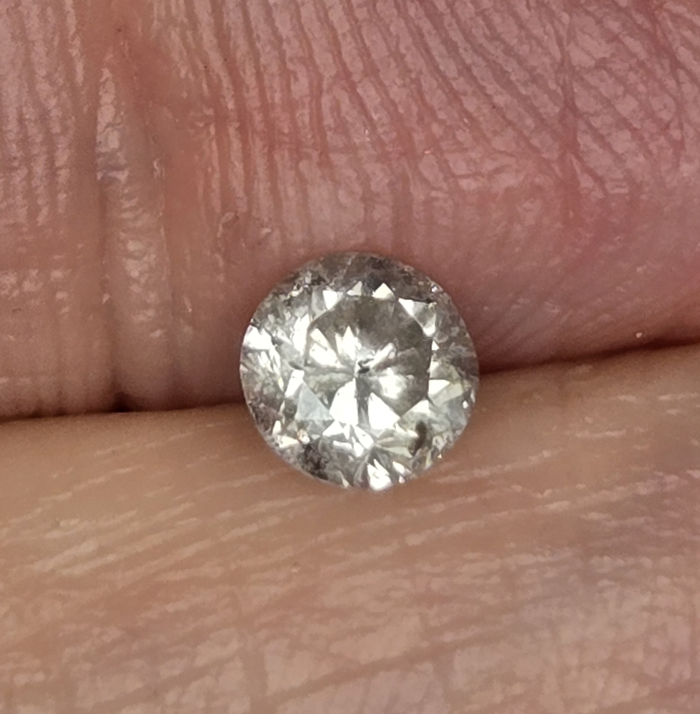 No Reserve  .42 ct Natural Diamond Round Cut Loose Gemstone