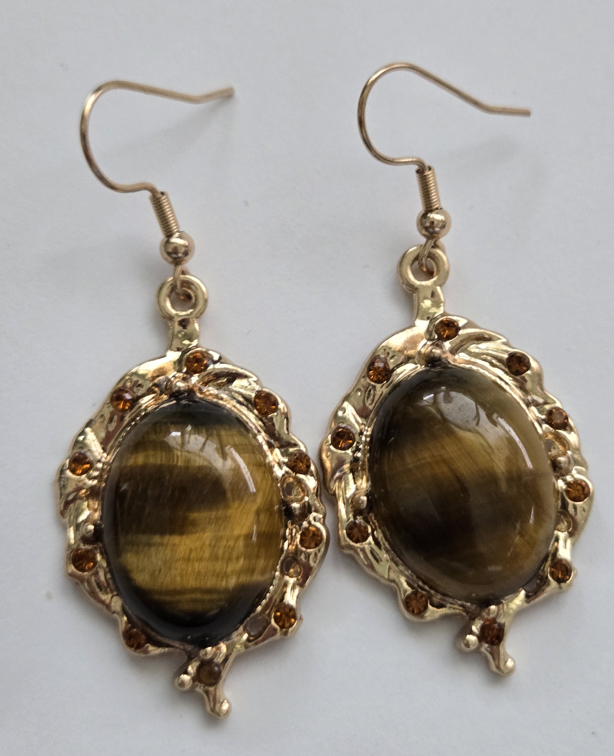 No Reserve Natural Tigers Eye Earrings