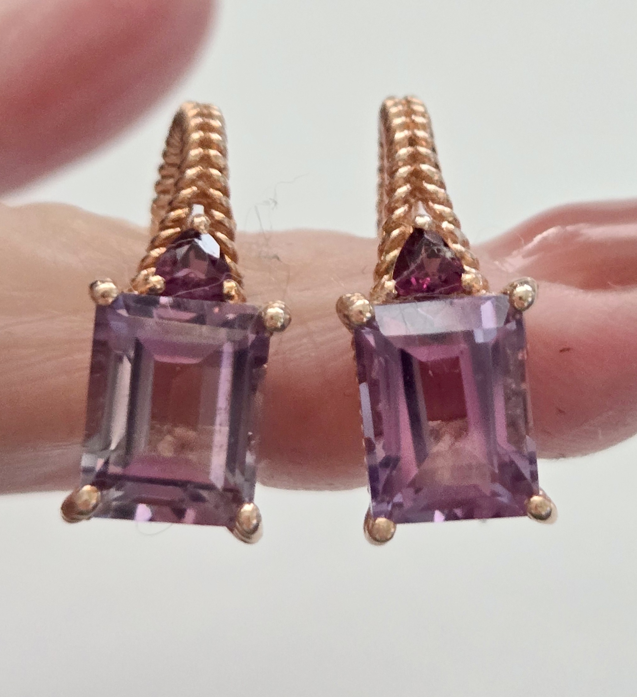 No Reserve Natural Amethyst Earrings
