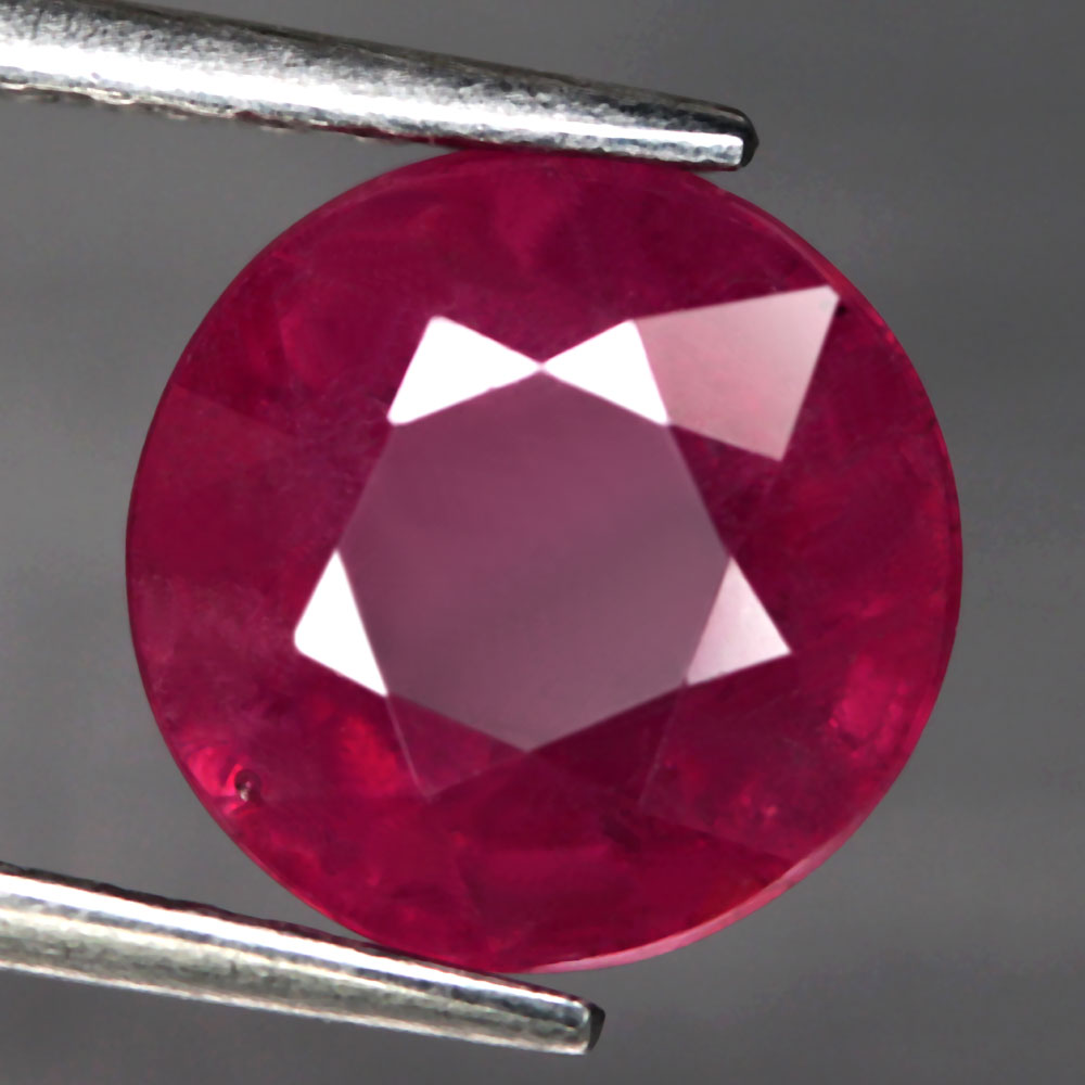 No Reserve .Natural Ruby Round Cut Loose Gemstone
