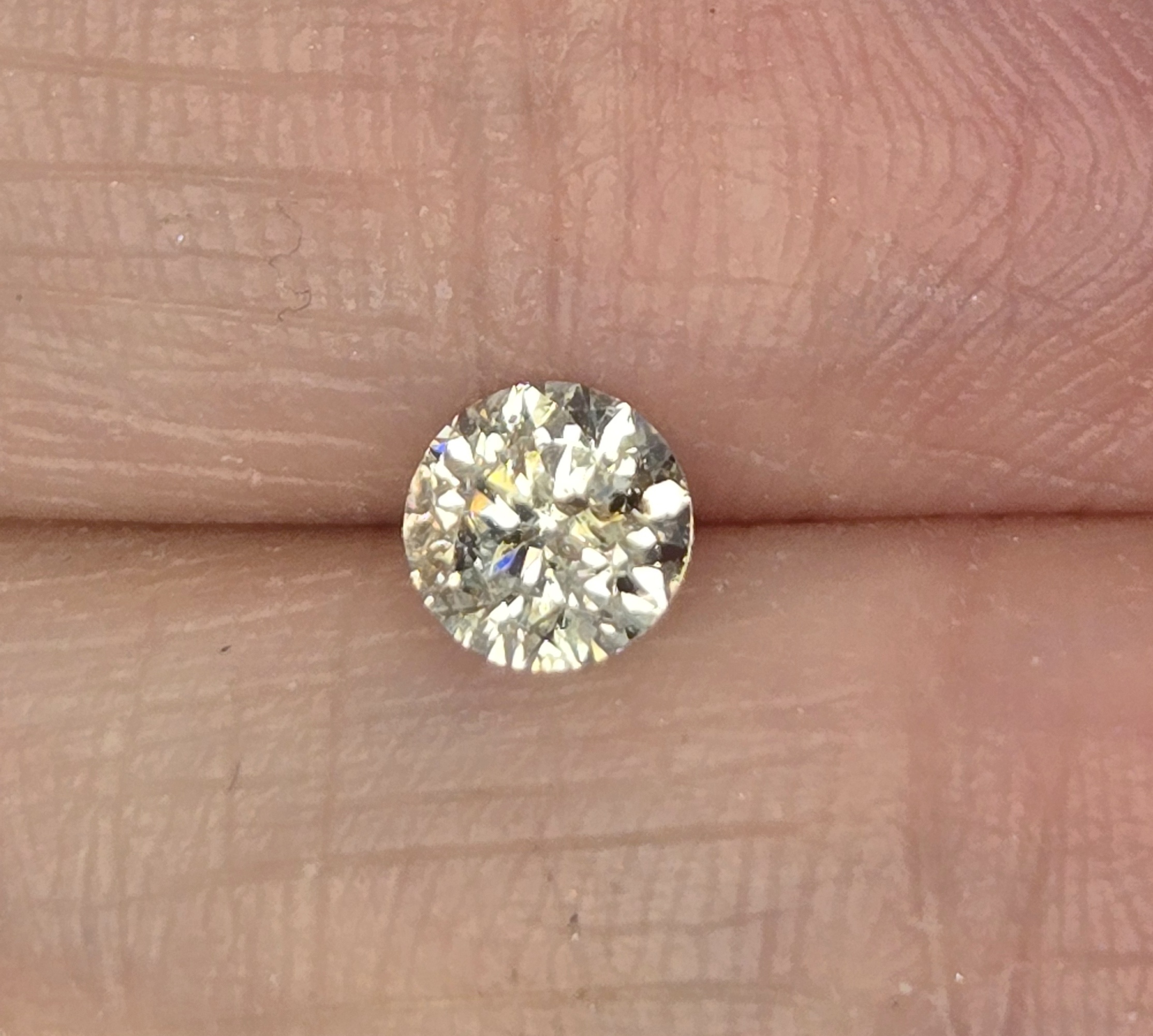 No Reserve .56 ct Natural Champagne Diamond Round Cut Loose Gemstone