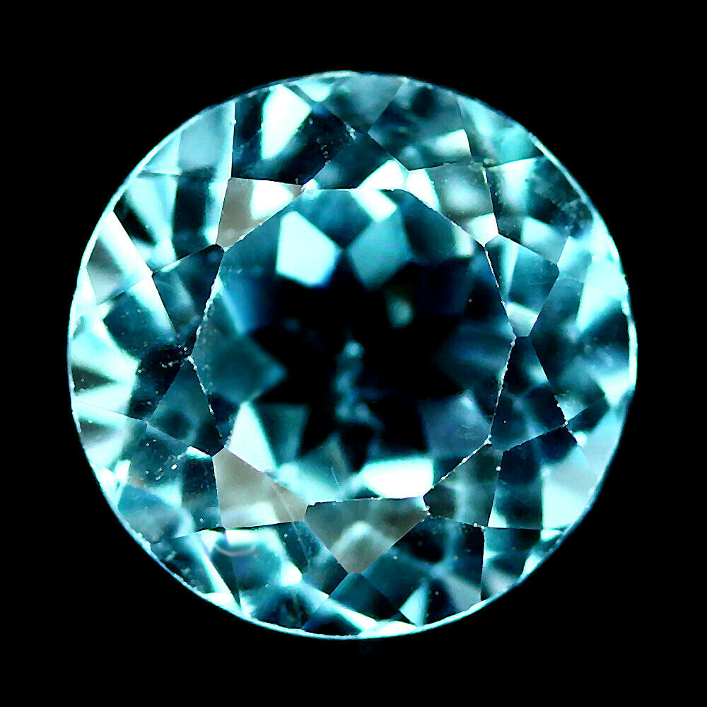 No Reserve  VVS Natural Swiss Blue Topaz Round Cut Loose Gemstone