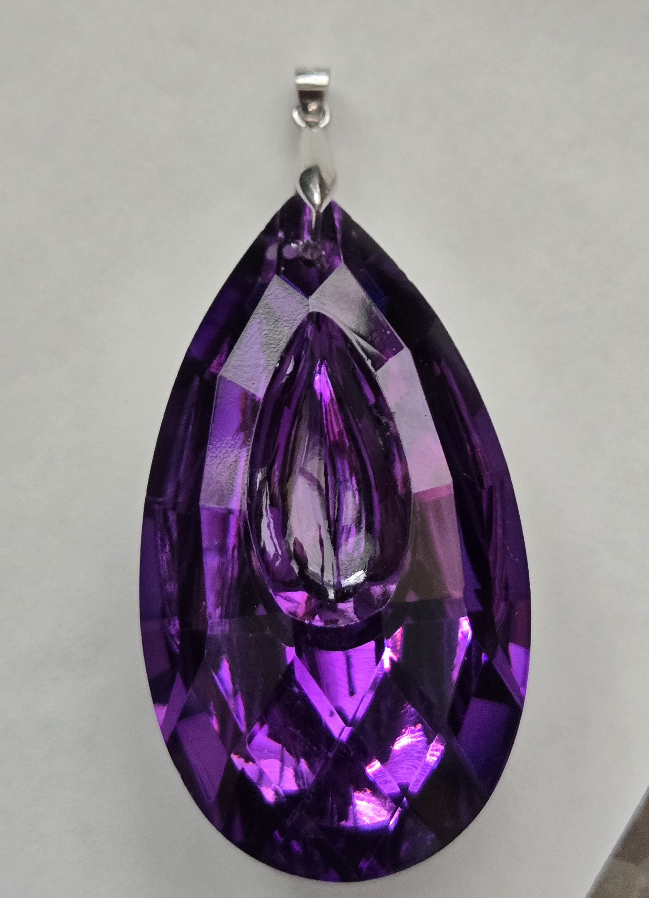No Reserve 185.25 ct Amethyst Color Crystal Pendant 