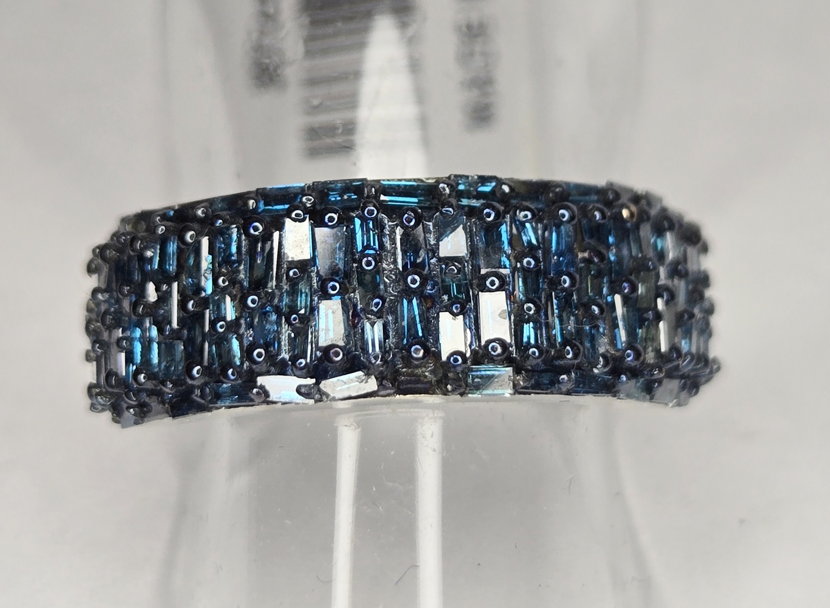 No Reserve 1.05 ct Natural Blue Diamond Band Ring Size 7