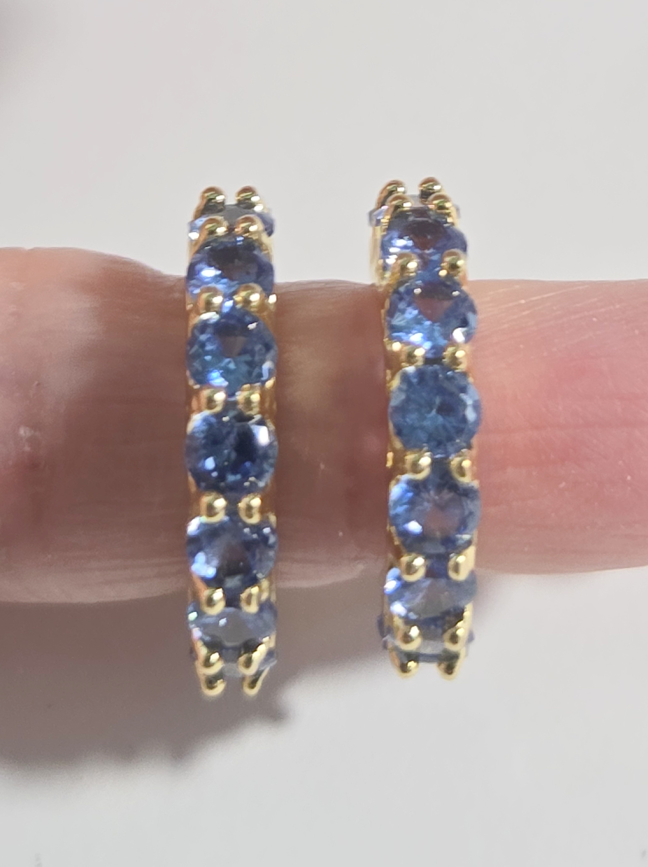 No Reserve Blue Topaz Hoop Earrings