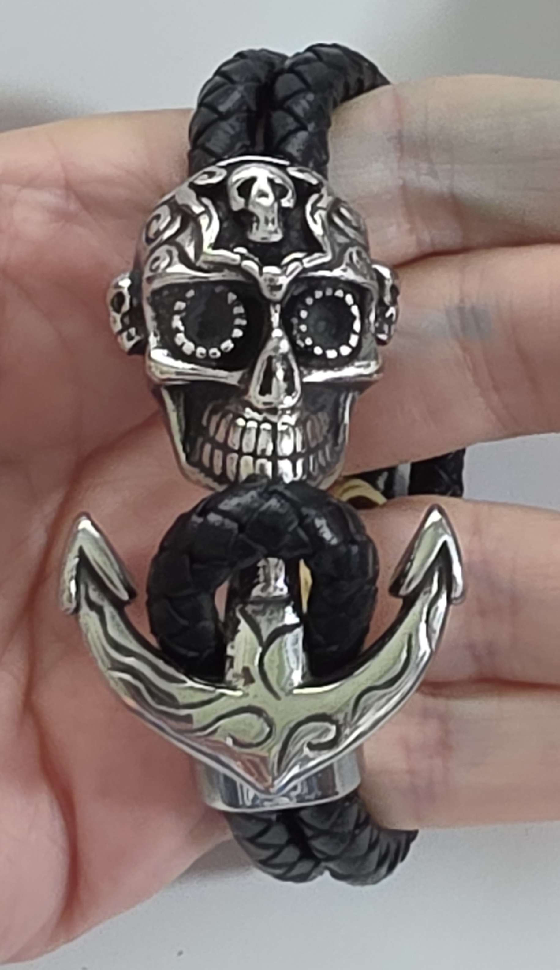 No Reserve Skull & Anchor 316L Stainless Steel Bracelet